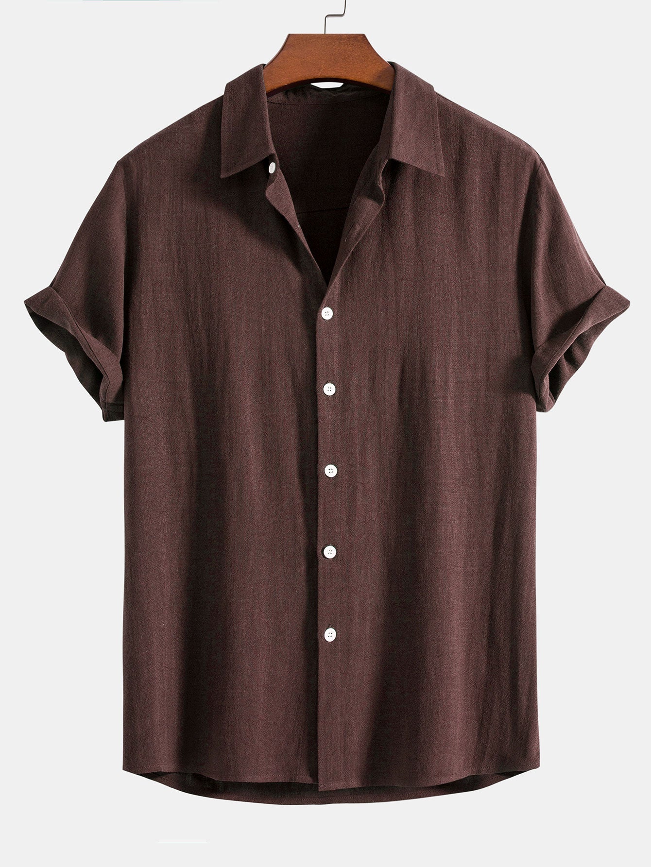 Chemise boutonnée en mélange de lin et de rayonne – Tenue d'été décontractée