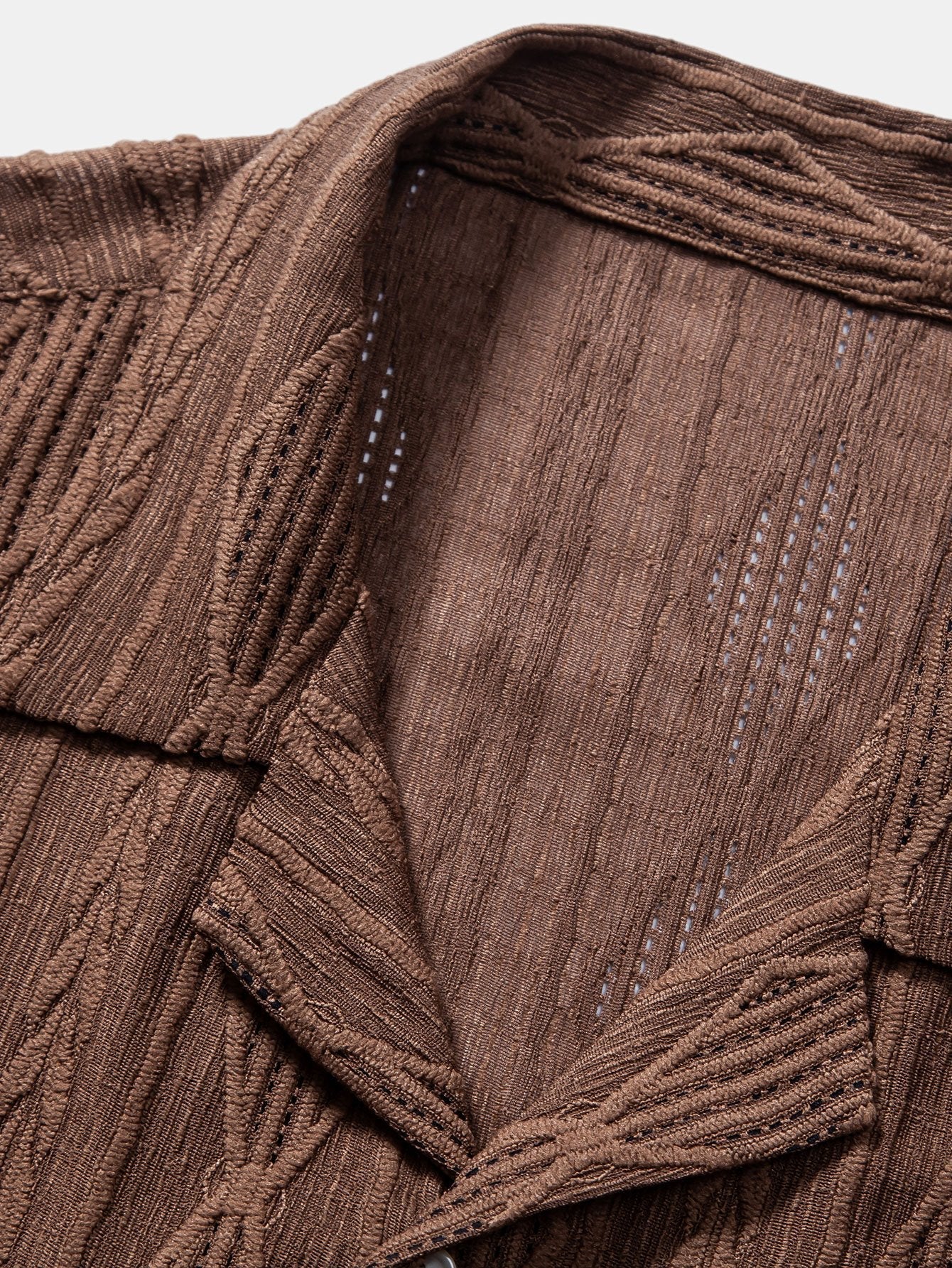 Chemise cubaine en jacquard géométrique - Chemise boutonnée décontractée pour l'été