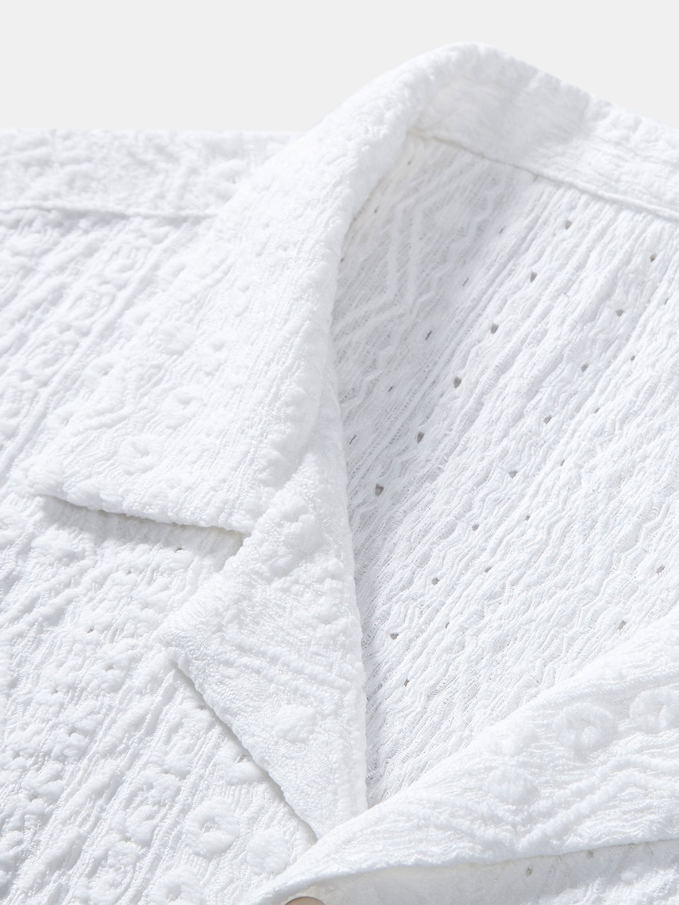 Chemise cubaine en jacquard géométrique – Vêtements d'été élégants pour hommes