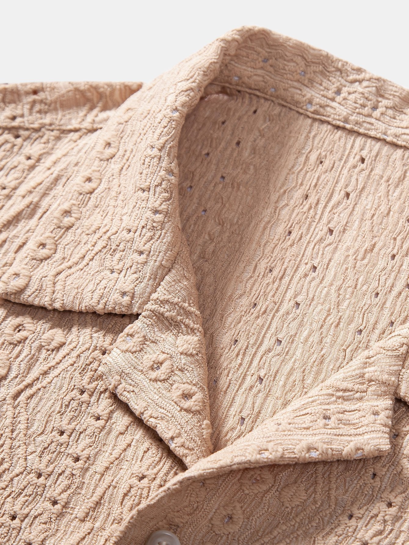 Chemise cubaine en jacquard géométrique – Vêtements d'été élégants pour hommes