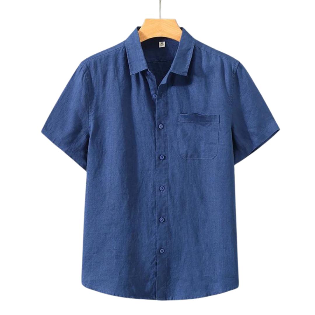 Chemise décontractée en lin et coton pour homme – Style estival léger