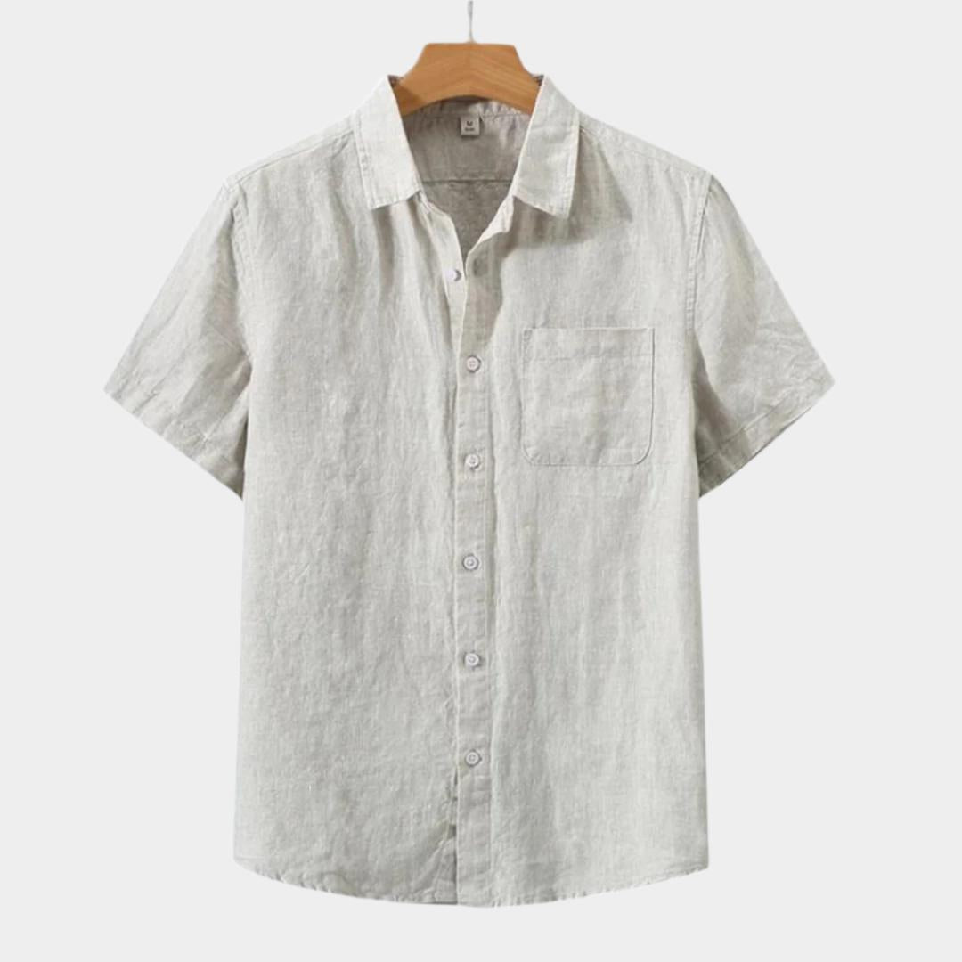 Chemise décontractée en lin et coton pour homme – Style estival léger