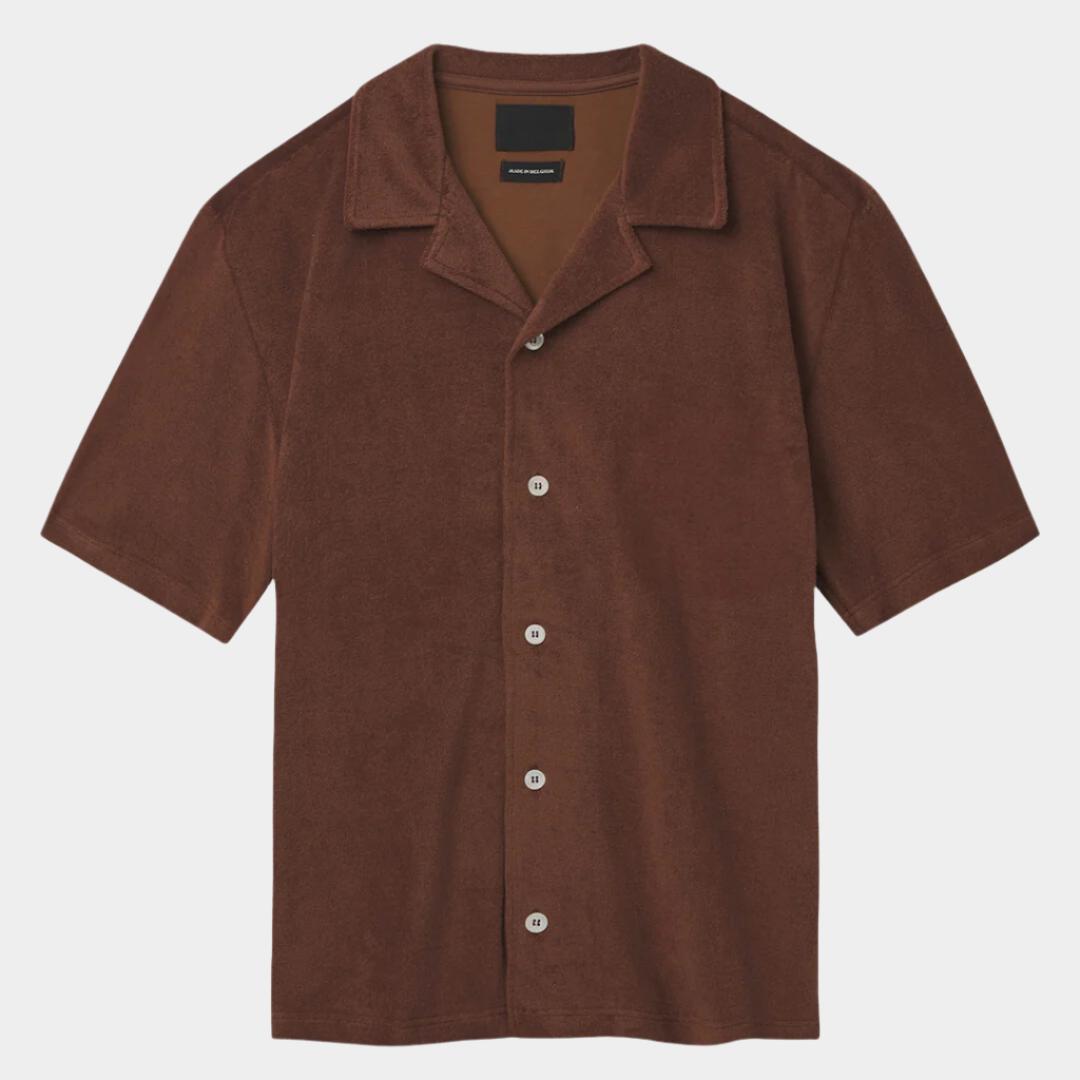 Chemise d'été en coton marron pour homme – Coupe légère et respirante