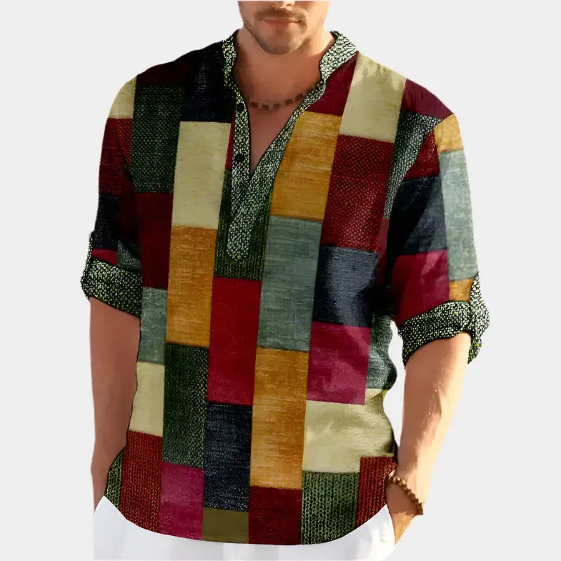Chemise multicolore coupe moderne pour homme – Look décontracté et élégant