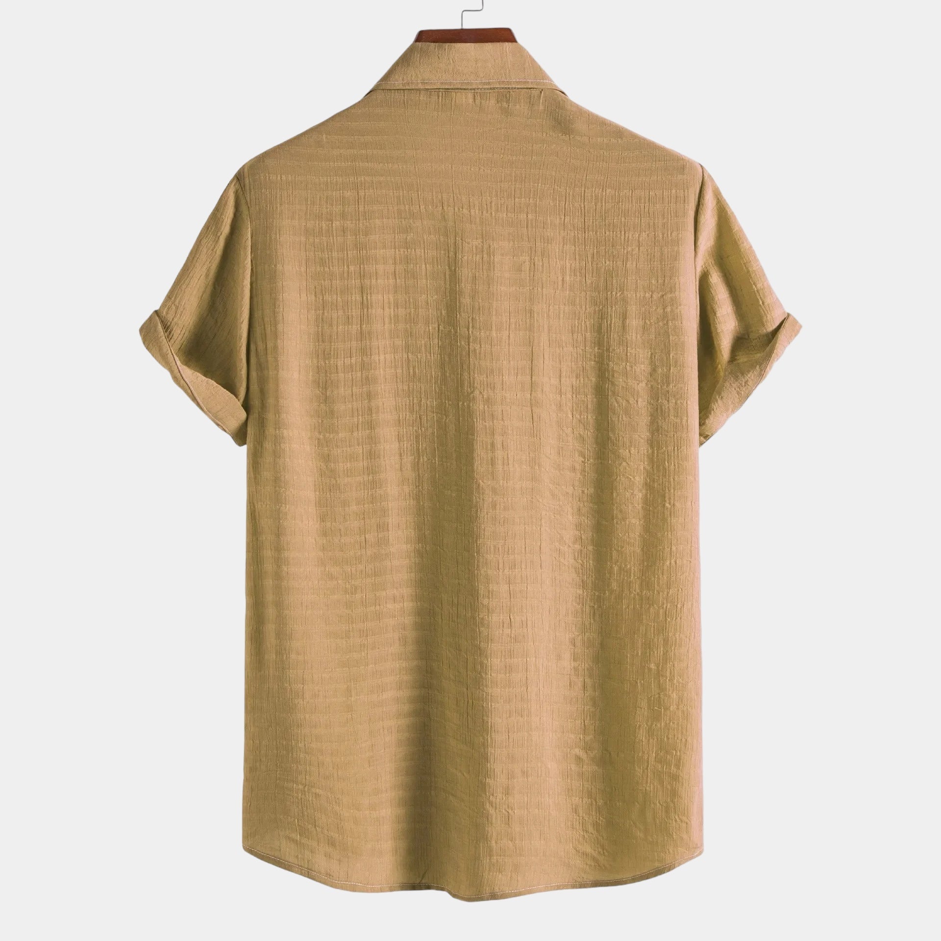 Chemise plissée en coton pour homme – Style estival classique et respirant