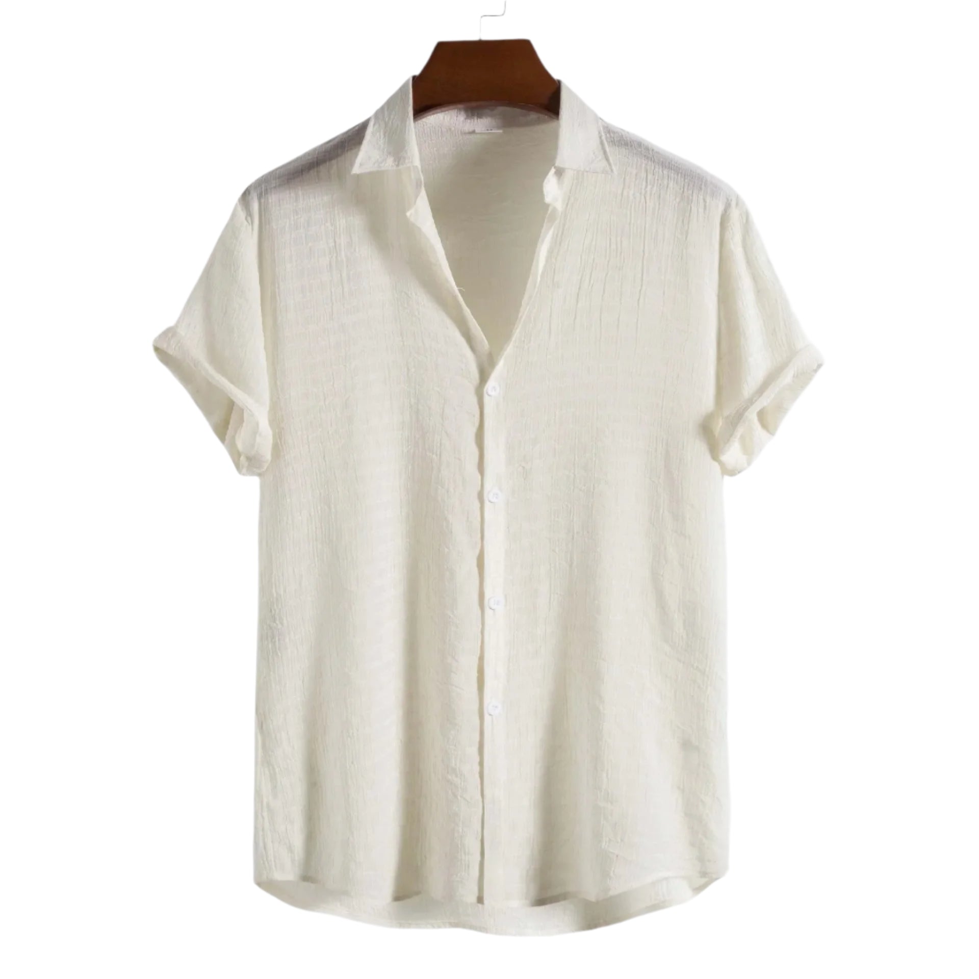 Chemise plissée en coton pour homme – Style estival classique et respirant