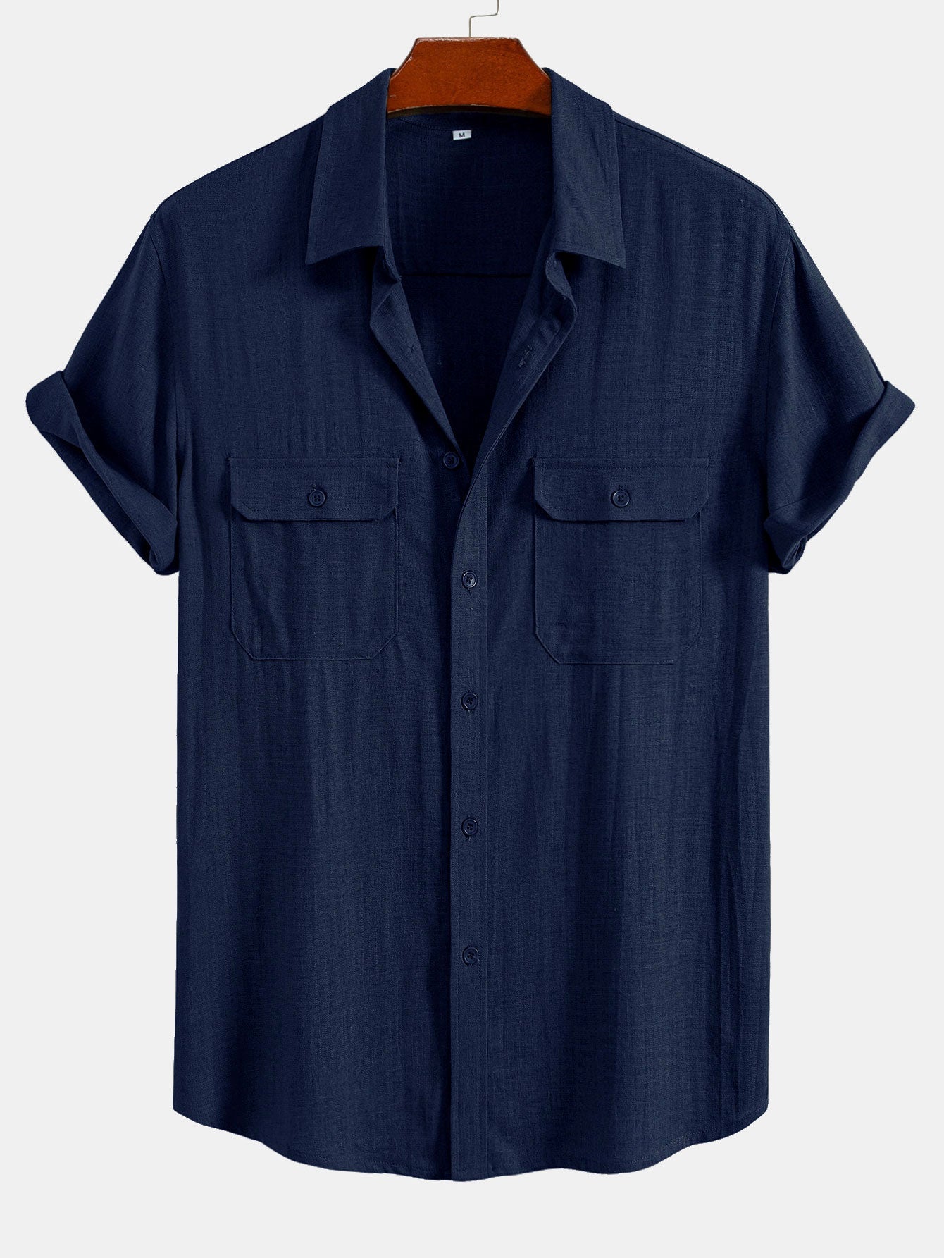 Chemise utilitaire en lin et rayonne et pantalon droit – Ensemble d'été pour homme