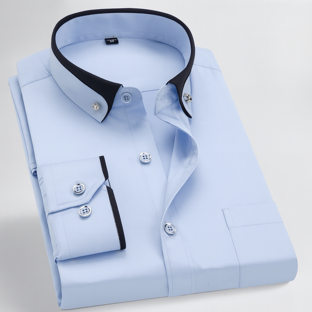 Chemise pour homme à double col et patte de boutonnage – Un style classique pour l'élégance et le confort 0
