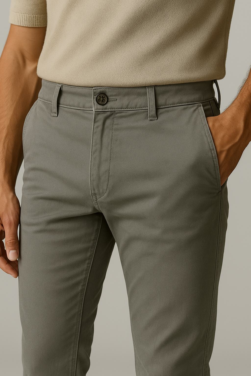 Pantalon chino slim stretch – Mélange de coton sur mesure pour homme