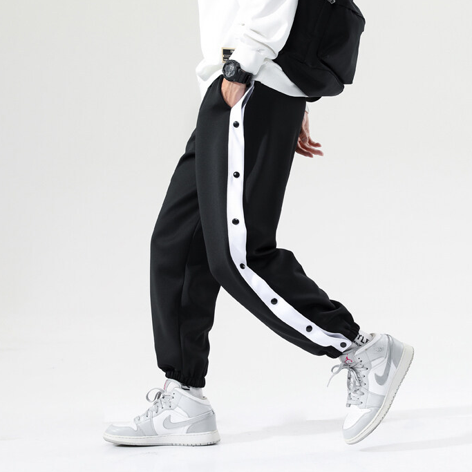 Pantalon de survêtement à boutons-pression – Style urbain décontracté