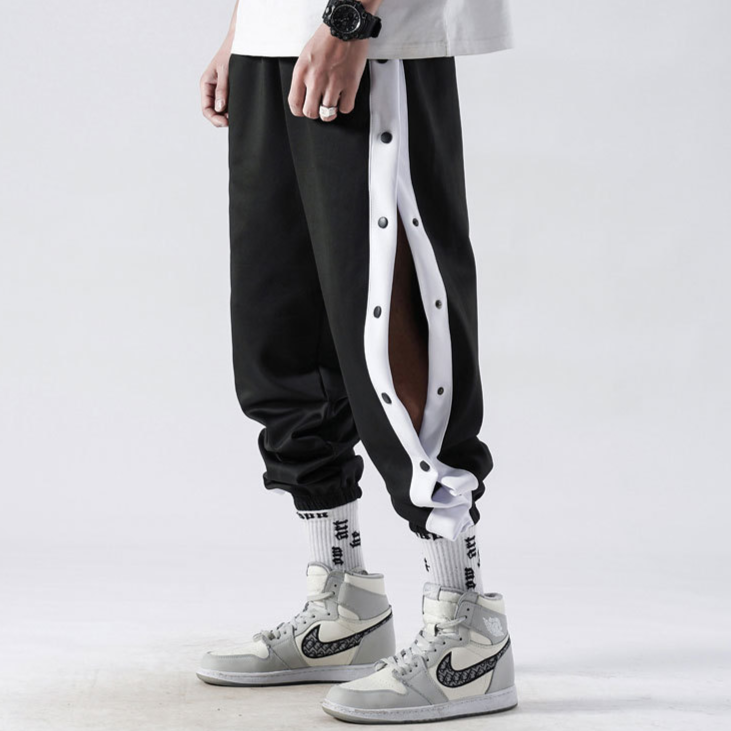 Pantalon de survêtement à boutons-pression – Style urbain décontracté