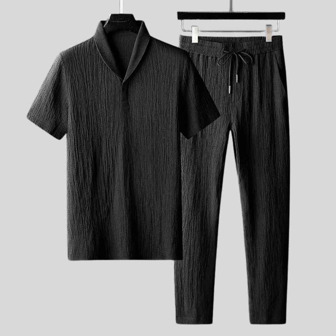 Ensemble Chemise et Pantalon en Coton Premium – Style Homme Décontracté