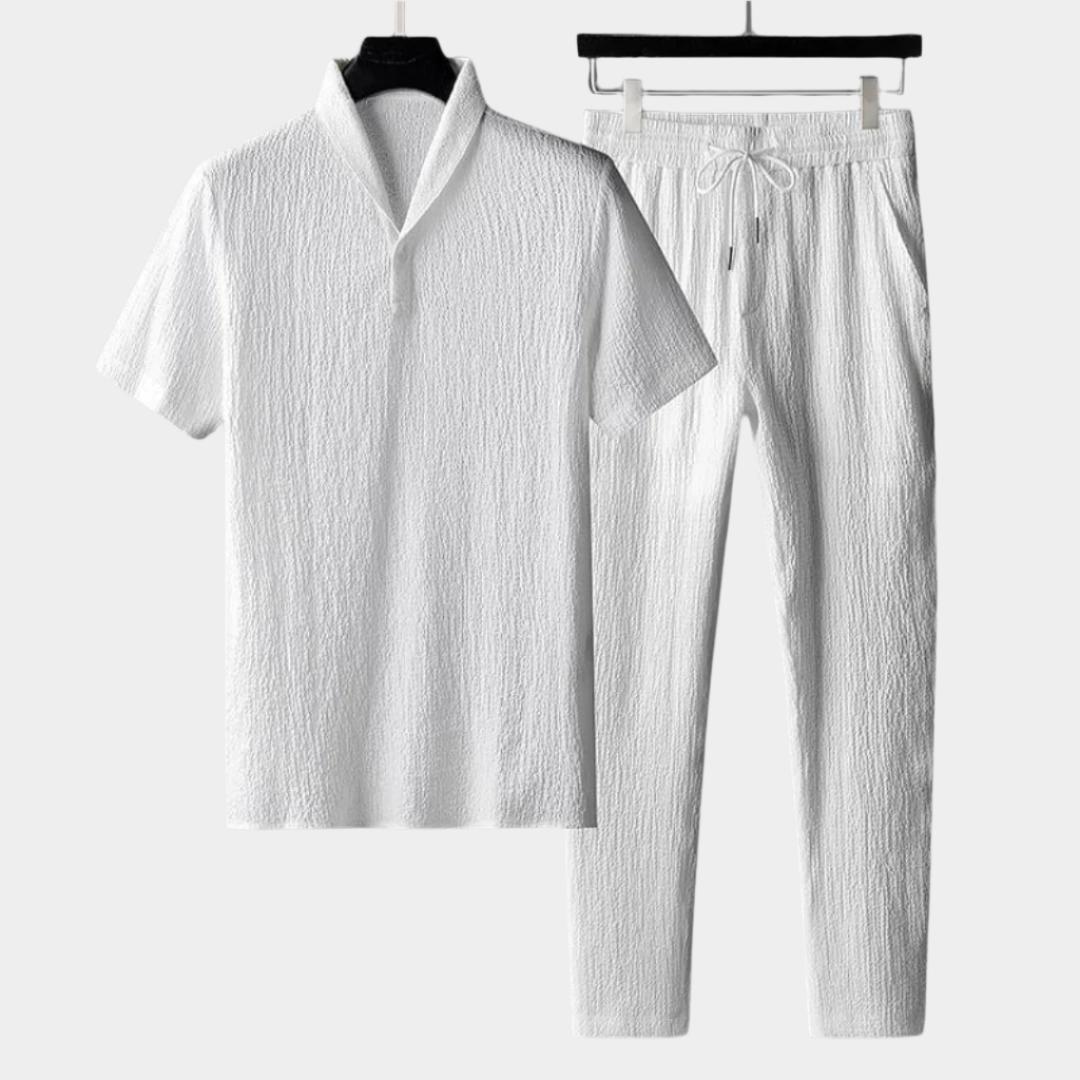 Ensemble Chemise et Pantalon en Coton Premium – Style Homme Décontracté