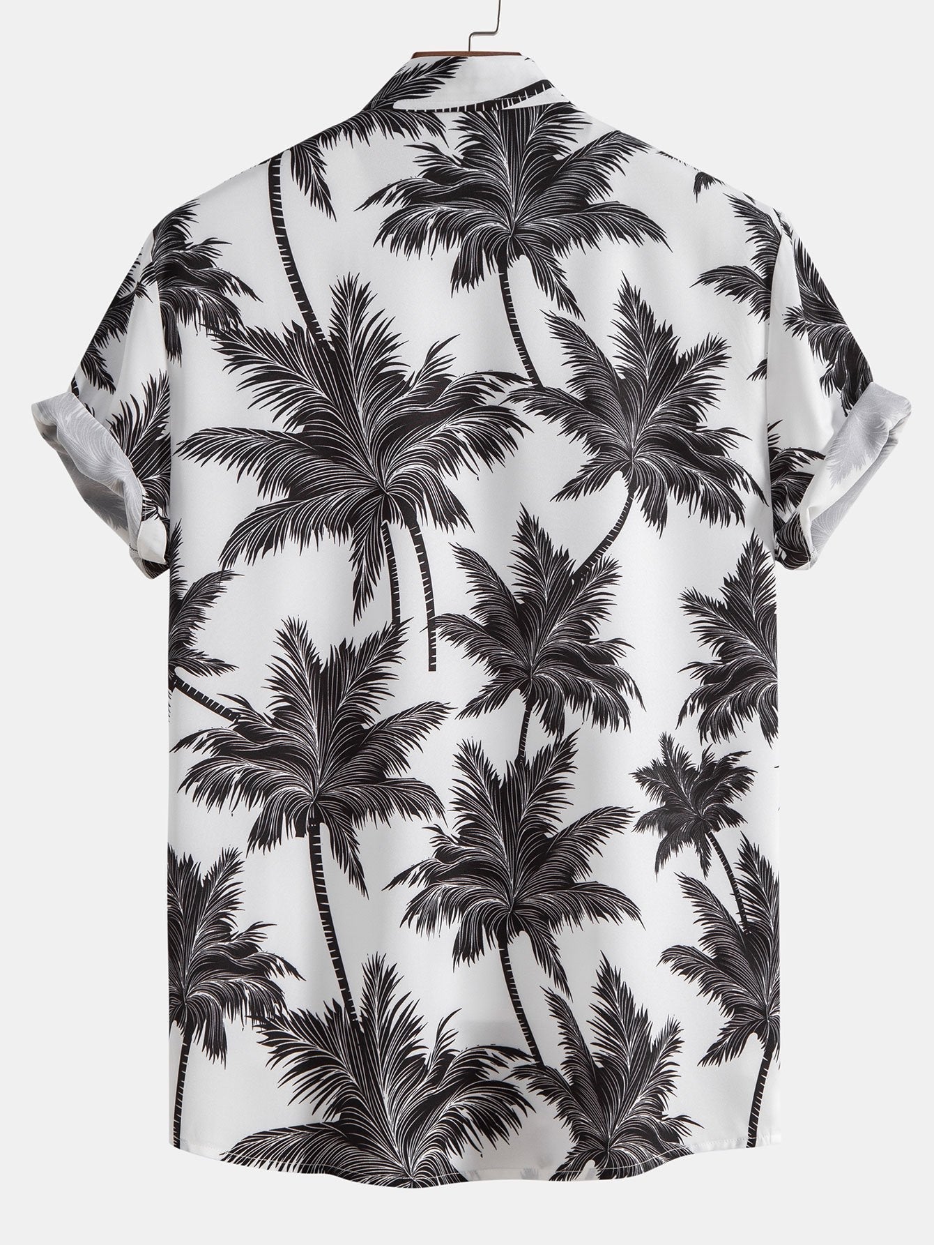 Ensemble chemise boutonnée et short de bain imprimé palmier pour homme