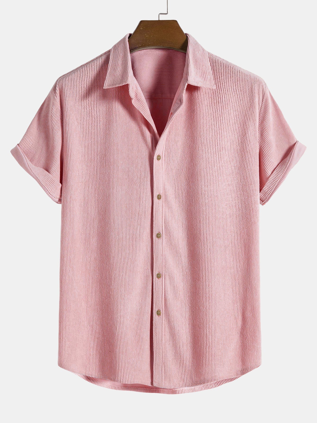 Ensemble chemise boutonnée et short en velours côtelé – Tenue d'été décontractée