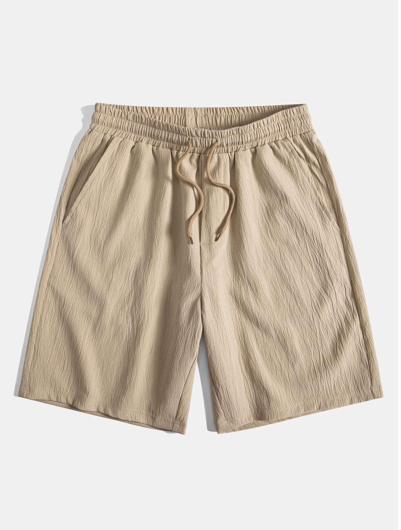 Ensemble chemise cubaine en jacquard géométrique et short froissé à cordon de serrage