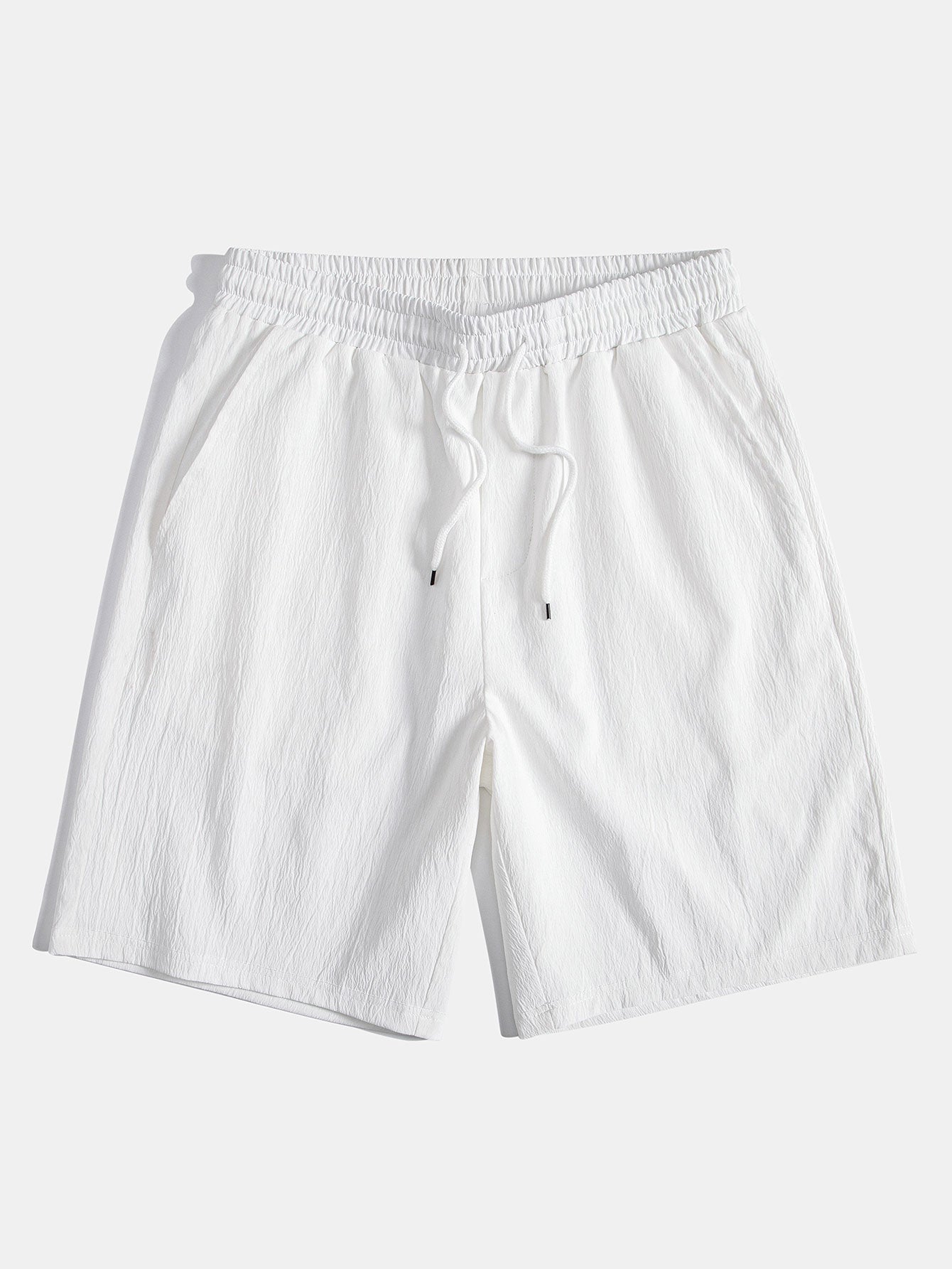 Ensemble chemise cubaine en jacquard géométrique et short froissé à cordon de serrage