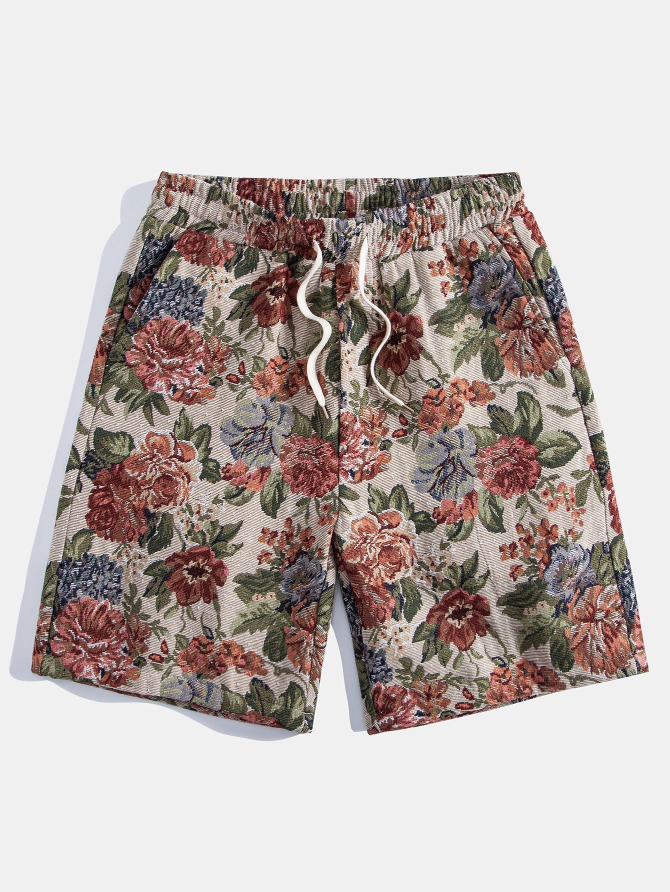 Ensemble chemise et short cubains en jacquard floral – Ensemble d'été pour homme