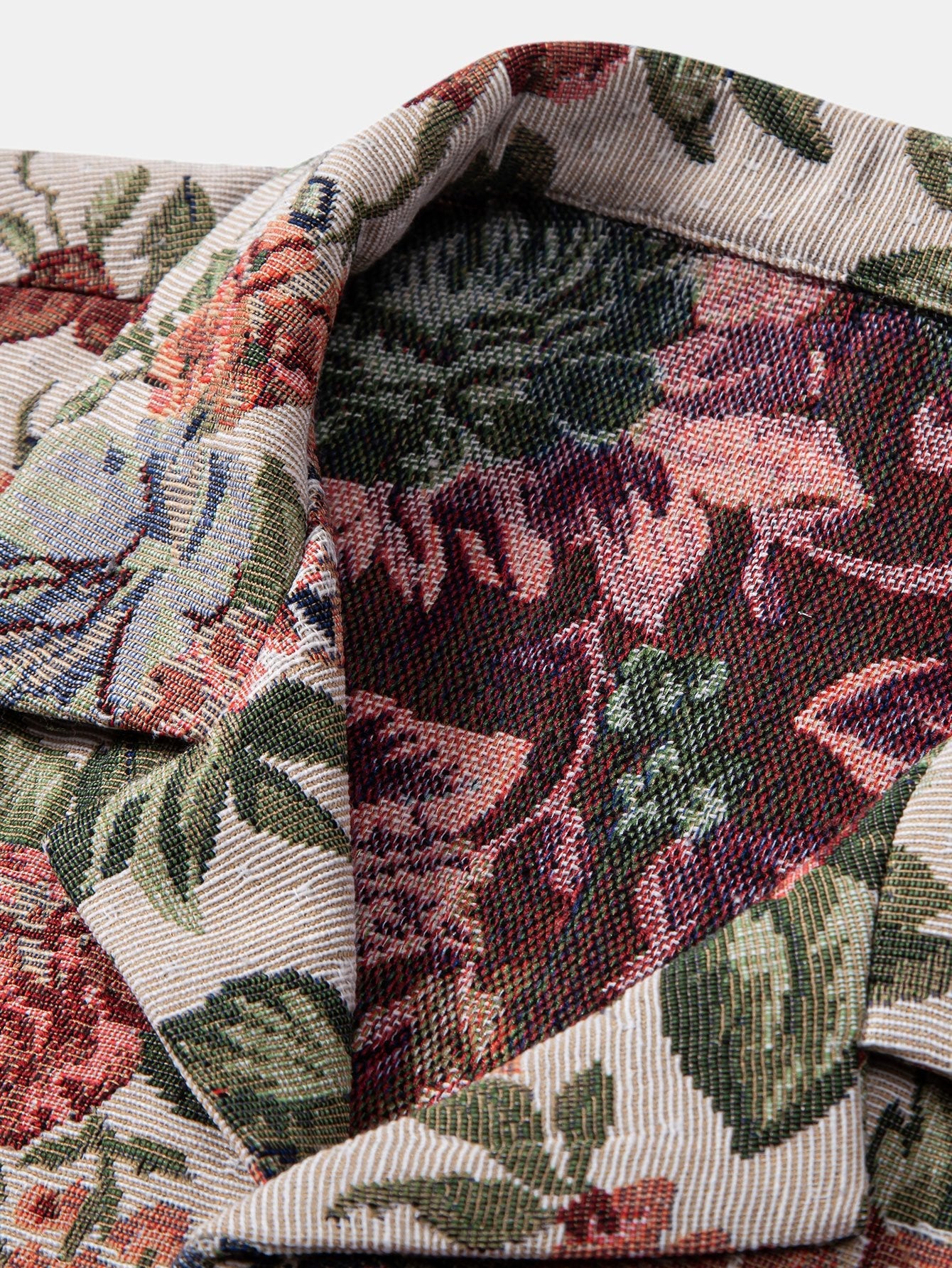 Ensemble chemise et short cubains en jacquard floral – Ensemble d'été pour homme