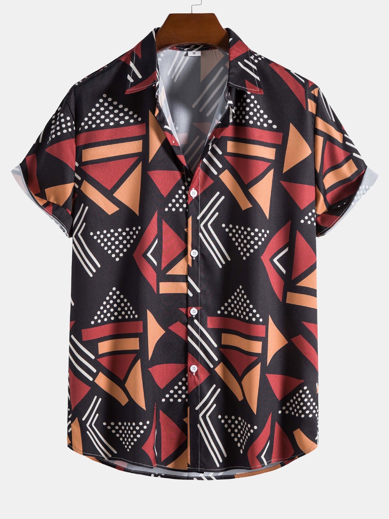 Ensemble chemise et short de bain à imprimé géométrique – Tenue de plage d'été