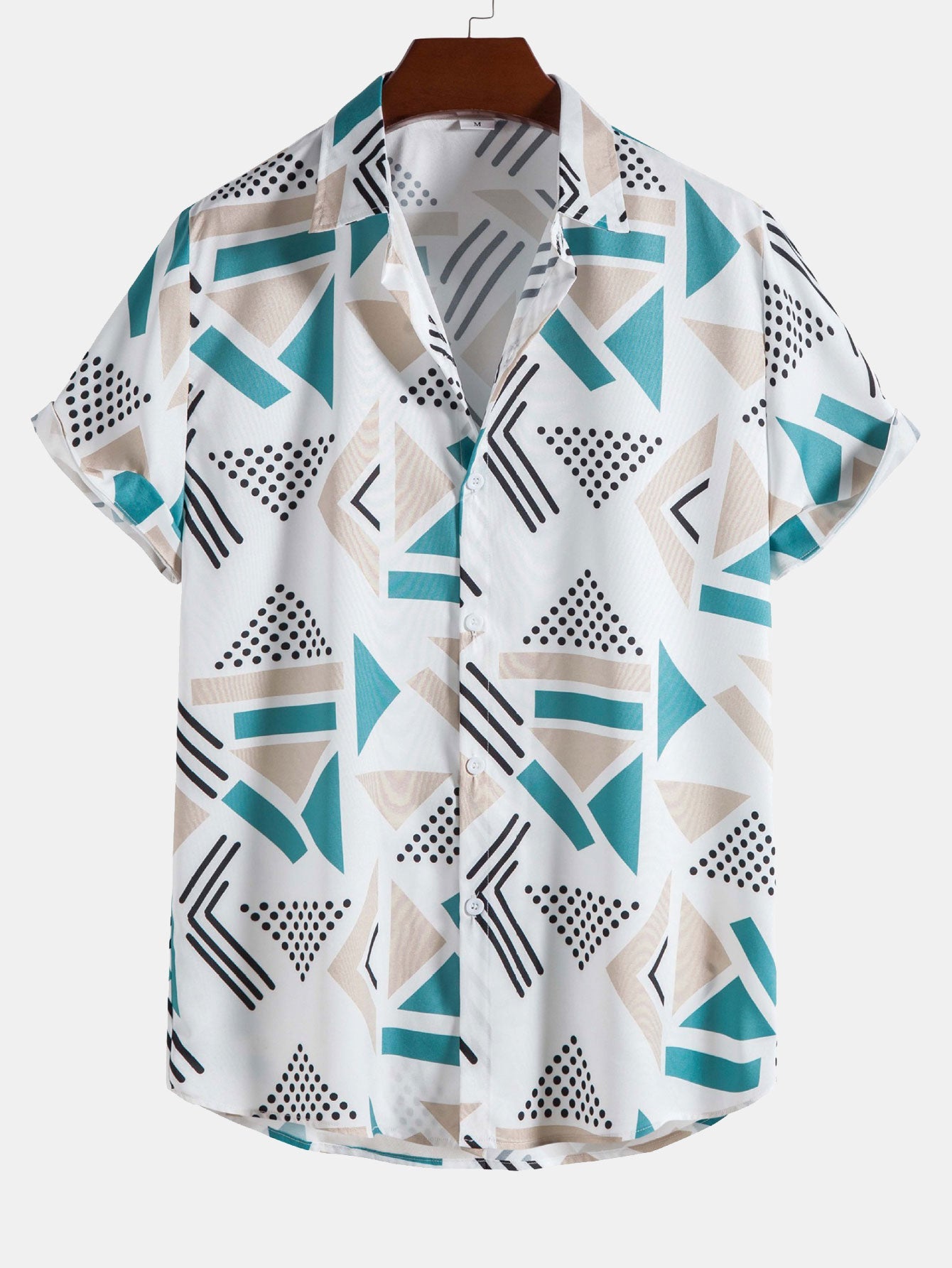 Ensemble chemise et short de bain à imprimé géométrique – Tenue de plage d'été