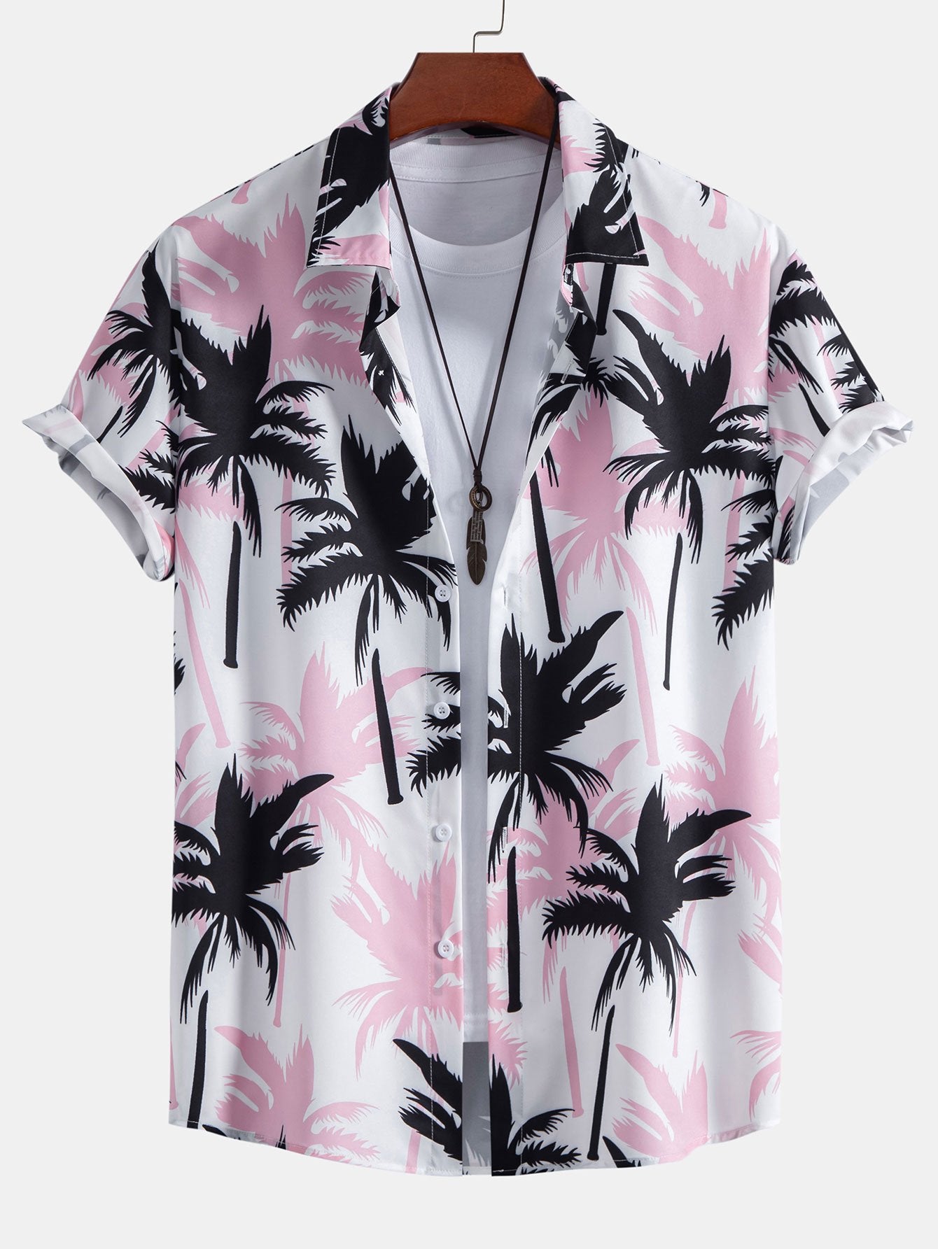 Ensemble chemise et short imprimé palmiers – Tenue d'été décontractée