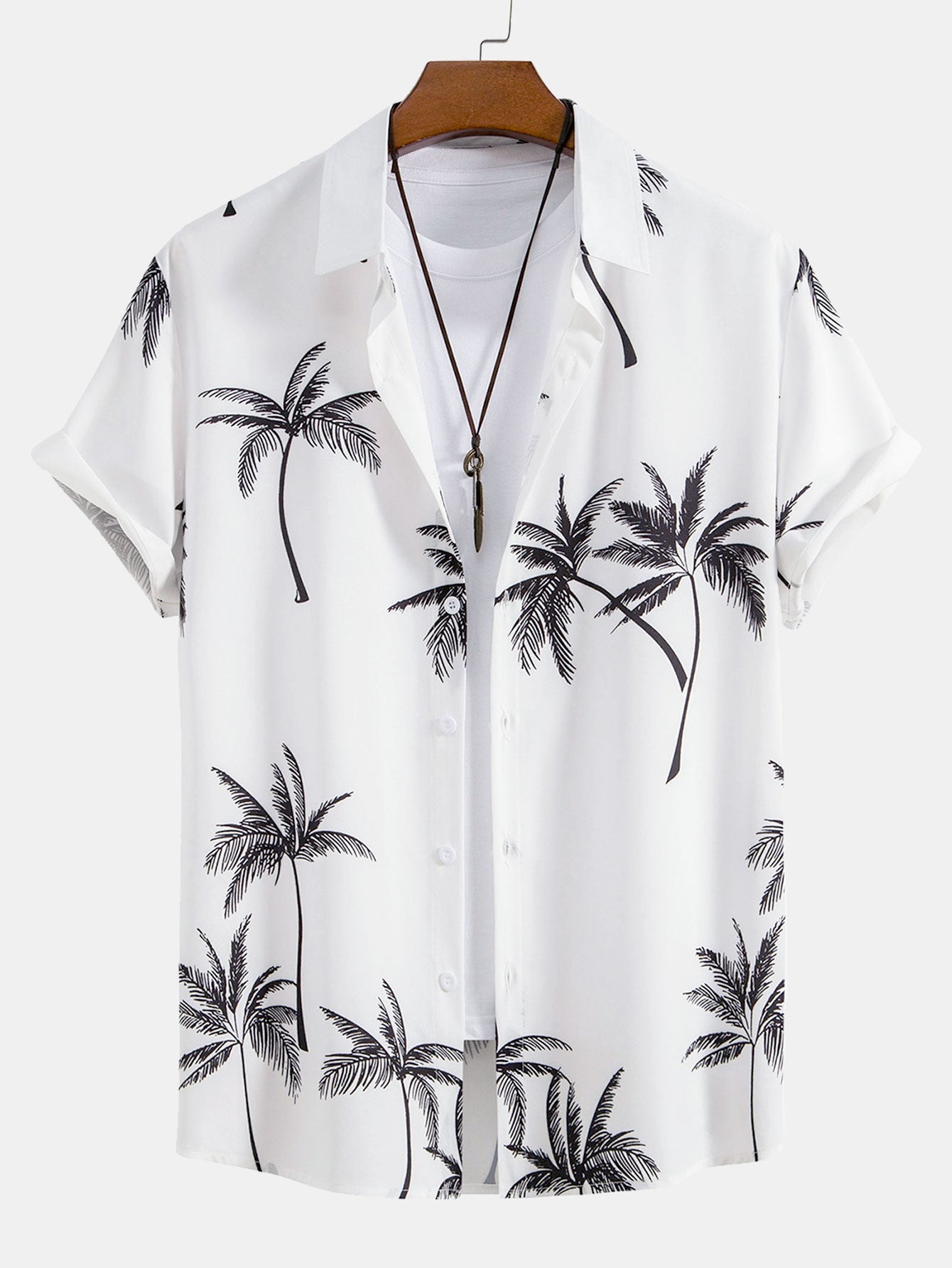 Ensemble chemise et short imprimé palmiers – Tenue d'été décontractée pour homme