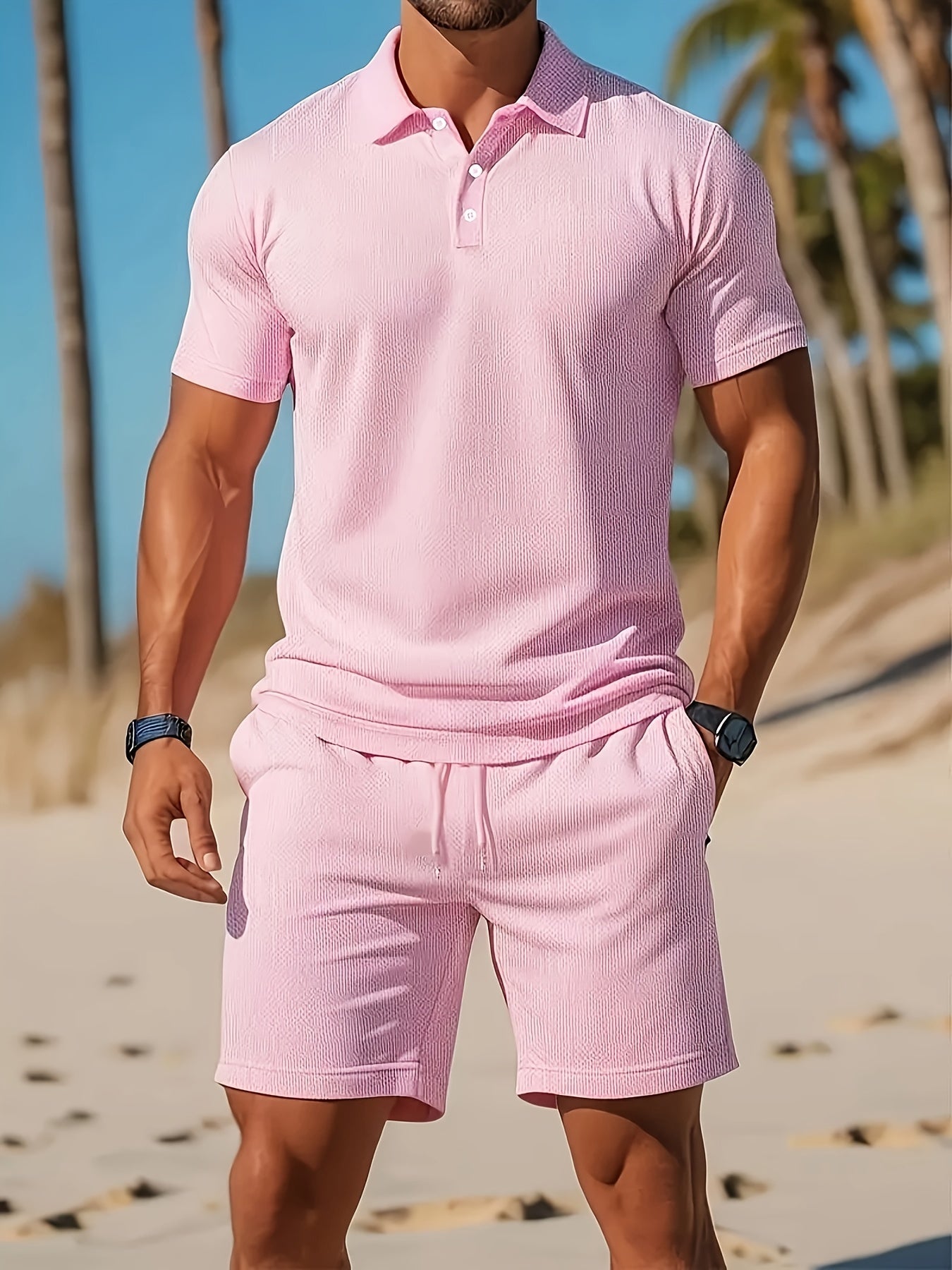 Ensemble polo et short luxe – Tenue d’été élégante pour homme