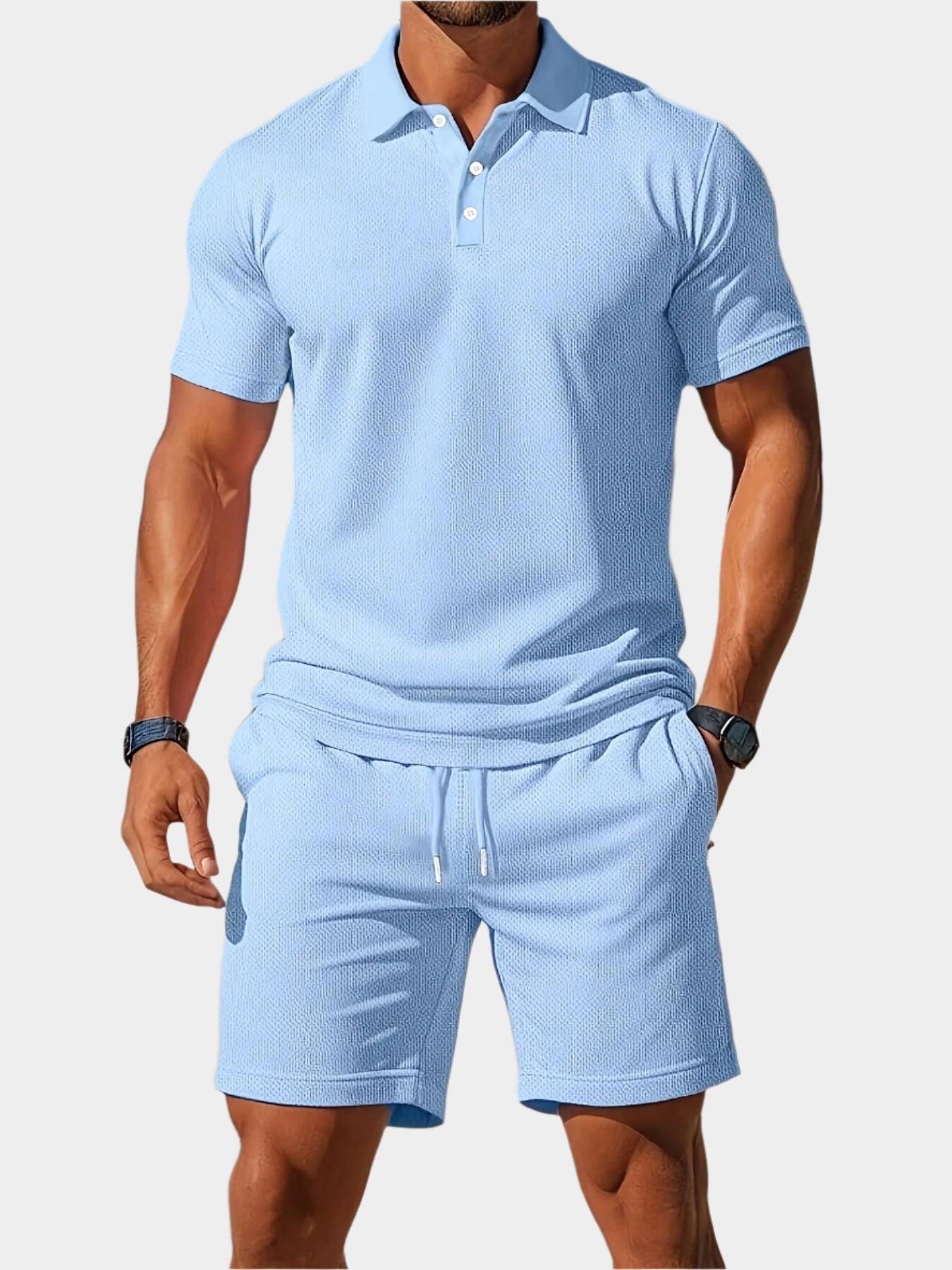 Ensemble polo et short luxe – Tenue d’été élégante pour homme