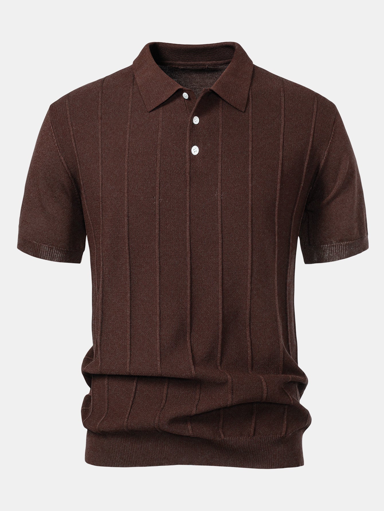 Ensemble polo rayé en tricot jacquard et pantalon côtelé pour homme