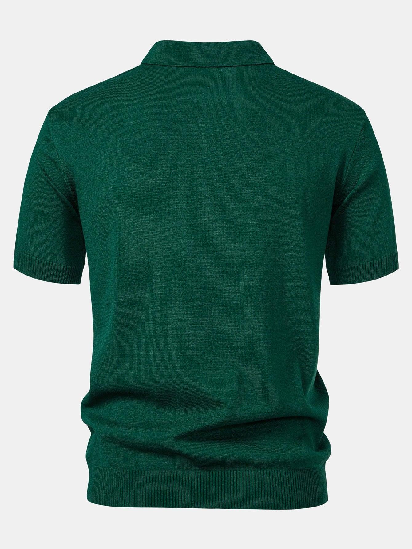 Ensemble polo rayé en tricot jacquard et pantalon côtelé pour homme