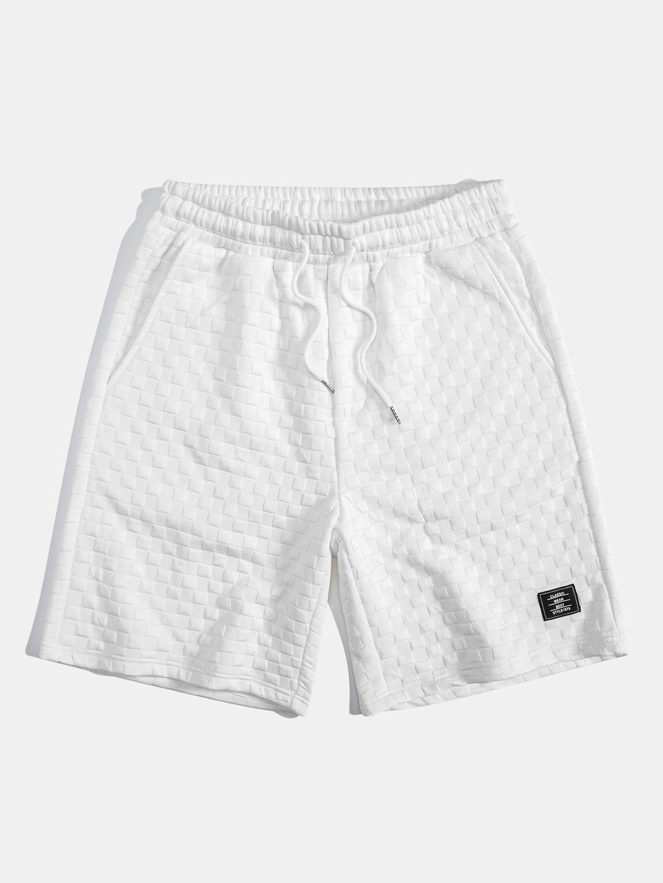 Ensemble sweat à capuche et short en jacquard à damier – Ensemble décontracté d'été