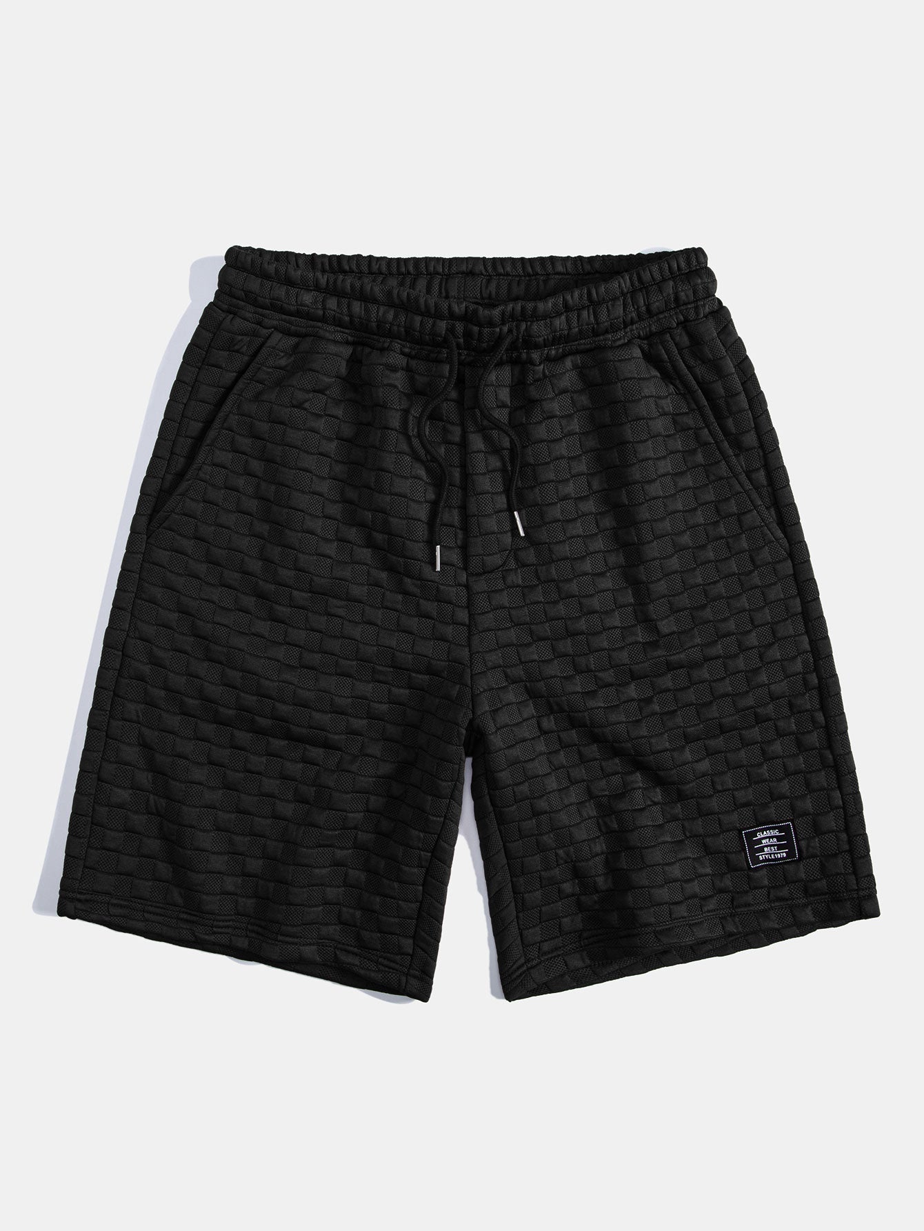 Ensemble sweat à capuche et short en jacquard à damier – Ensemble décontracté d'été
