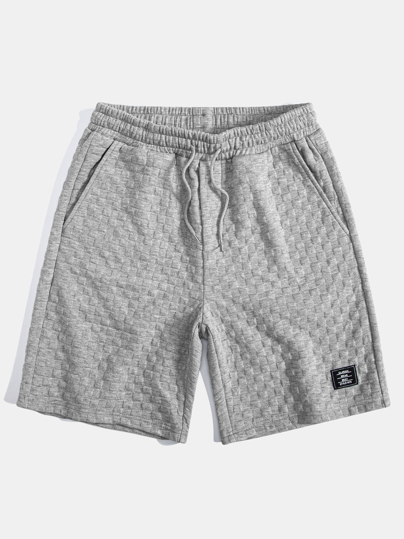Ensemble sweat à capuche et short en jacquard à damier – Ensemble décontracté d'été