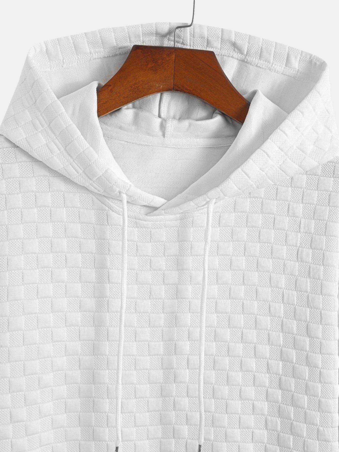 Ensemble sweat à capuche et short en jacquard à damier – Ensemble décontracté d'été