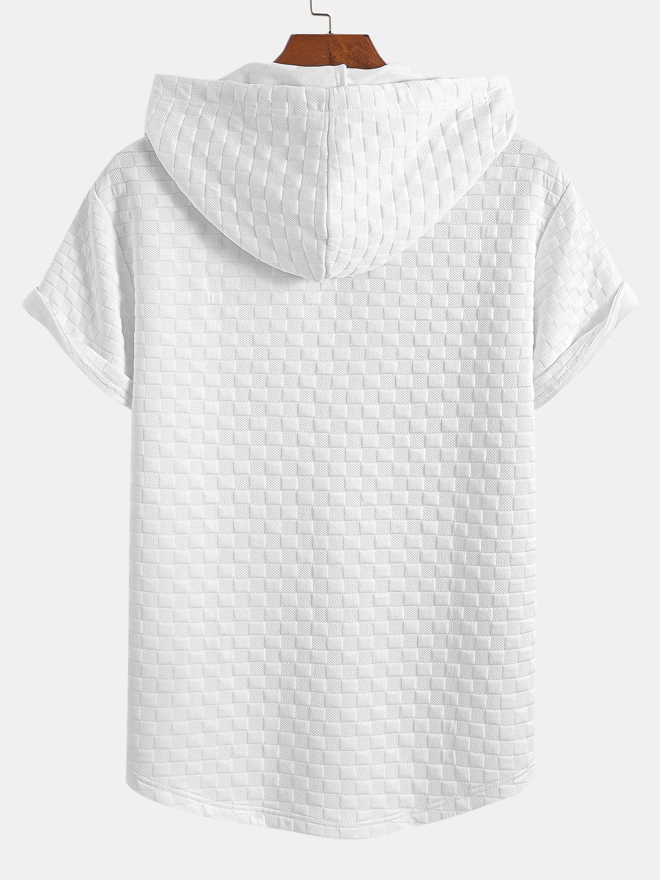 Ensemble sweat à capuche et short en jacquard à damier – Ensemble décontracté d'été