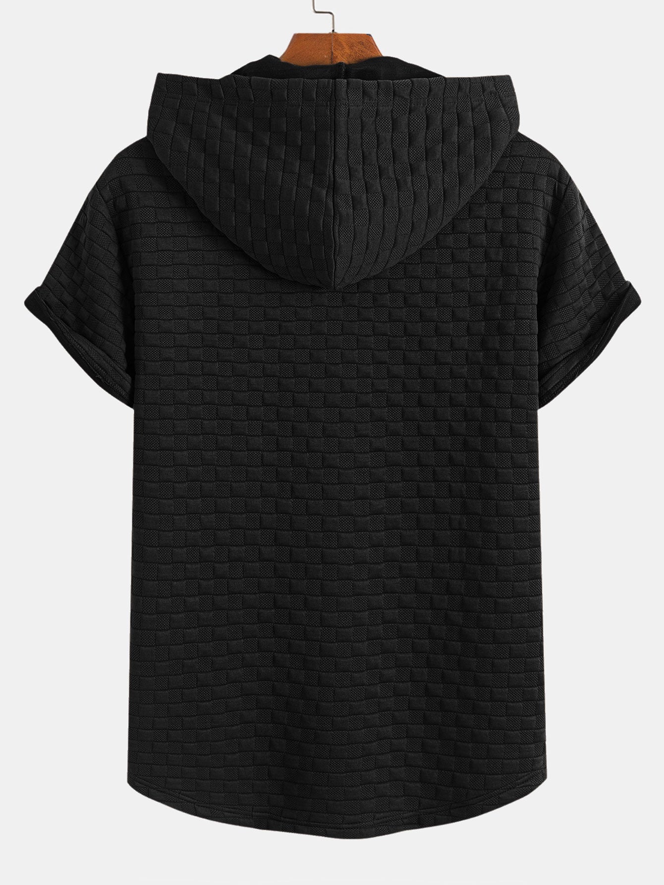 Ensemble sweat à capuche et short en jacquard à damier – Ensemble décontracté d'été