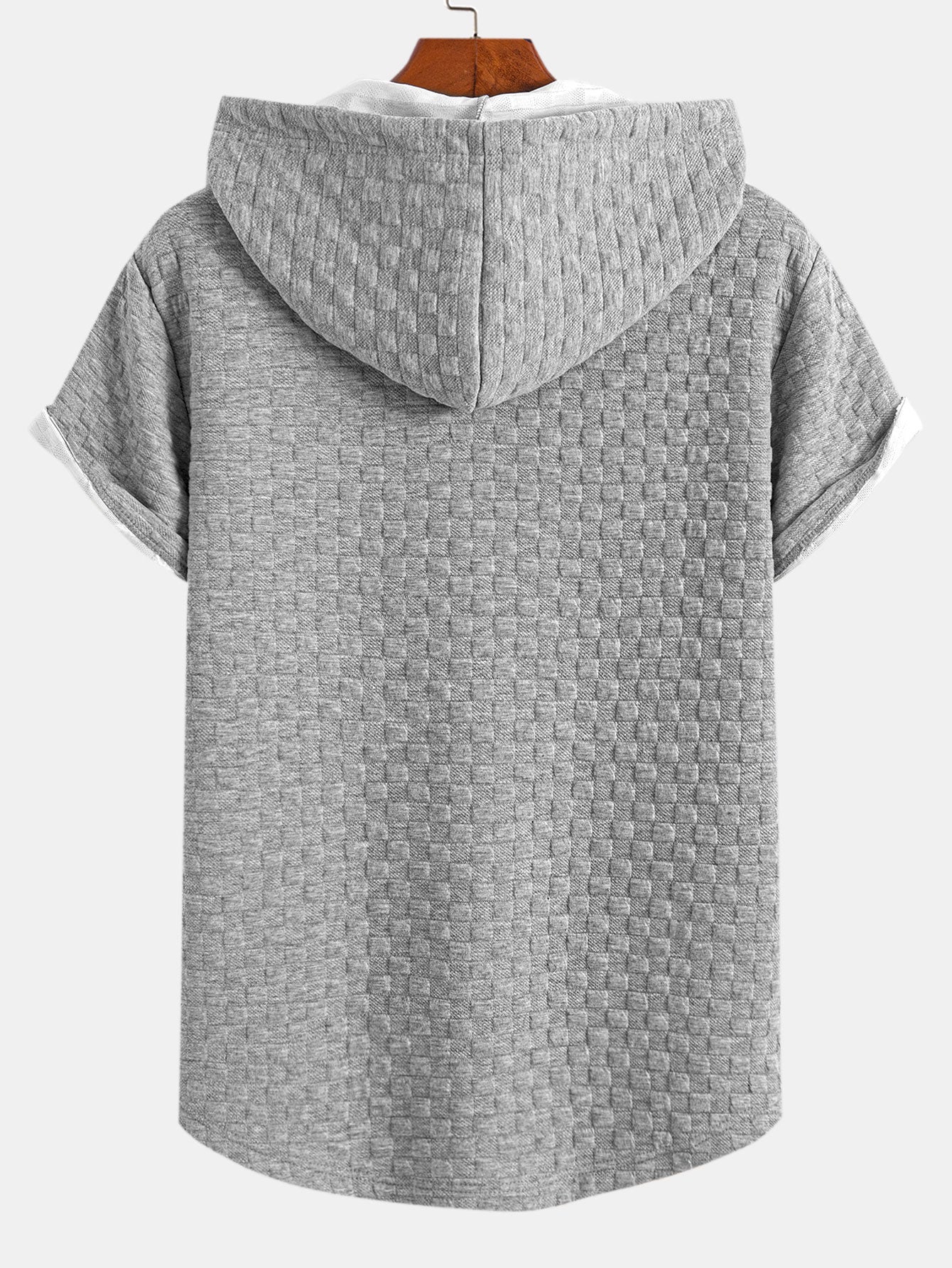 Ensemble sweat à capuche et short en jacquard à damier – Ensemble décontracté d'été