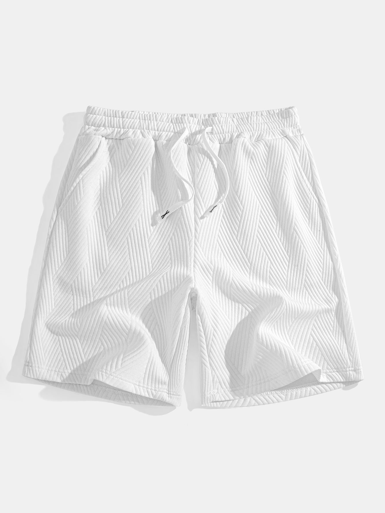 Ensemble sweat à capuche et short rayés en jacquard pour homme