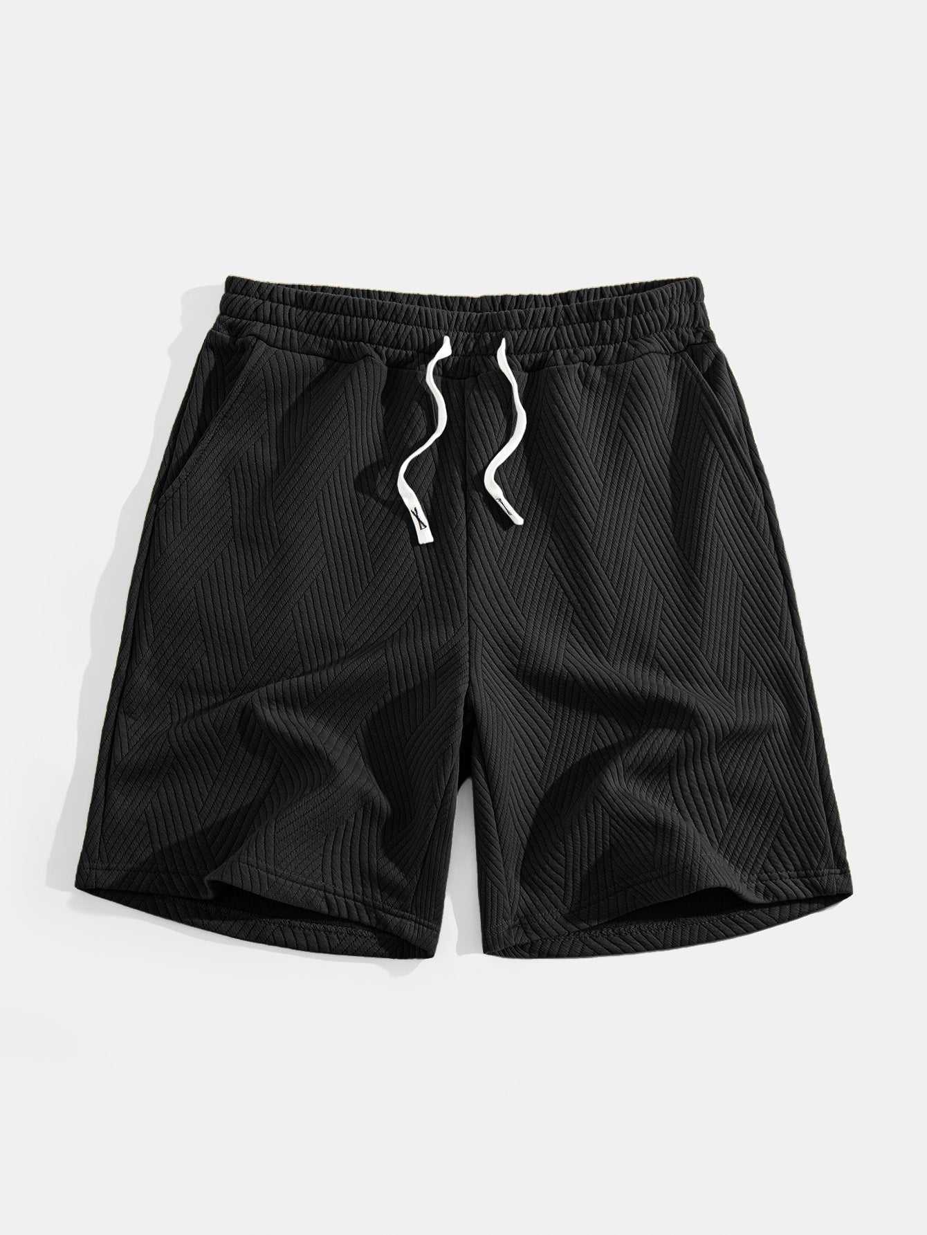 Ensemble sweat à capuche et short rayés en jacquard pour homme