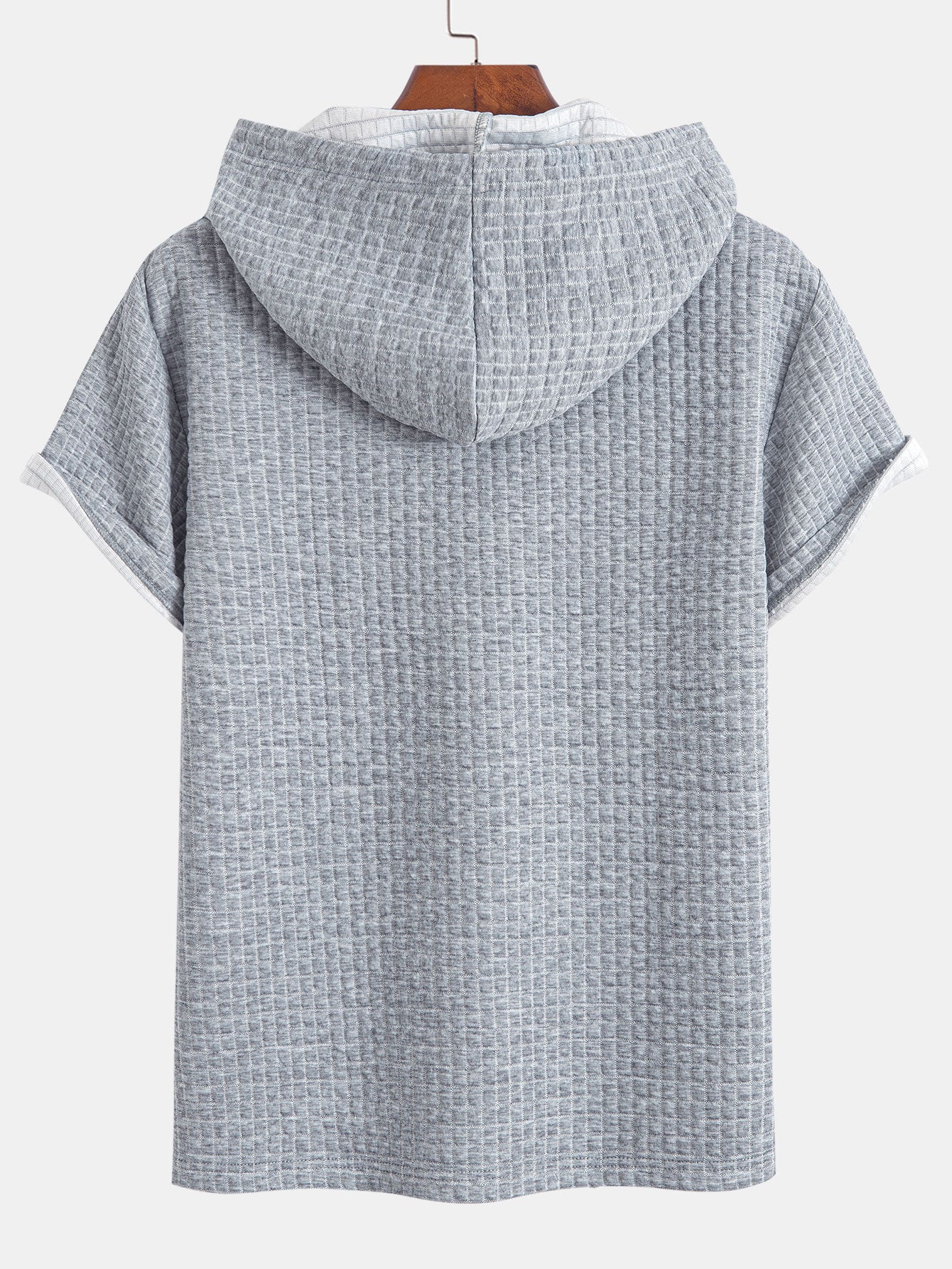 Ensemble t-shirt à capuche et short gaufré à poche kangourou