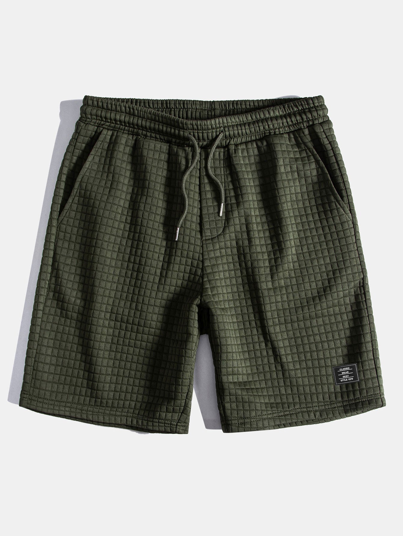 Ensemble t-shirt à capuche et short gaufré à poche kangourou