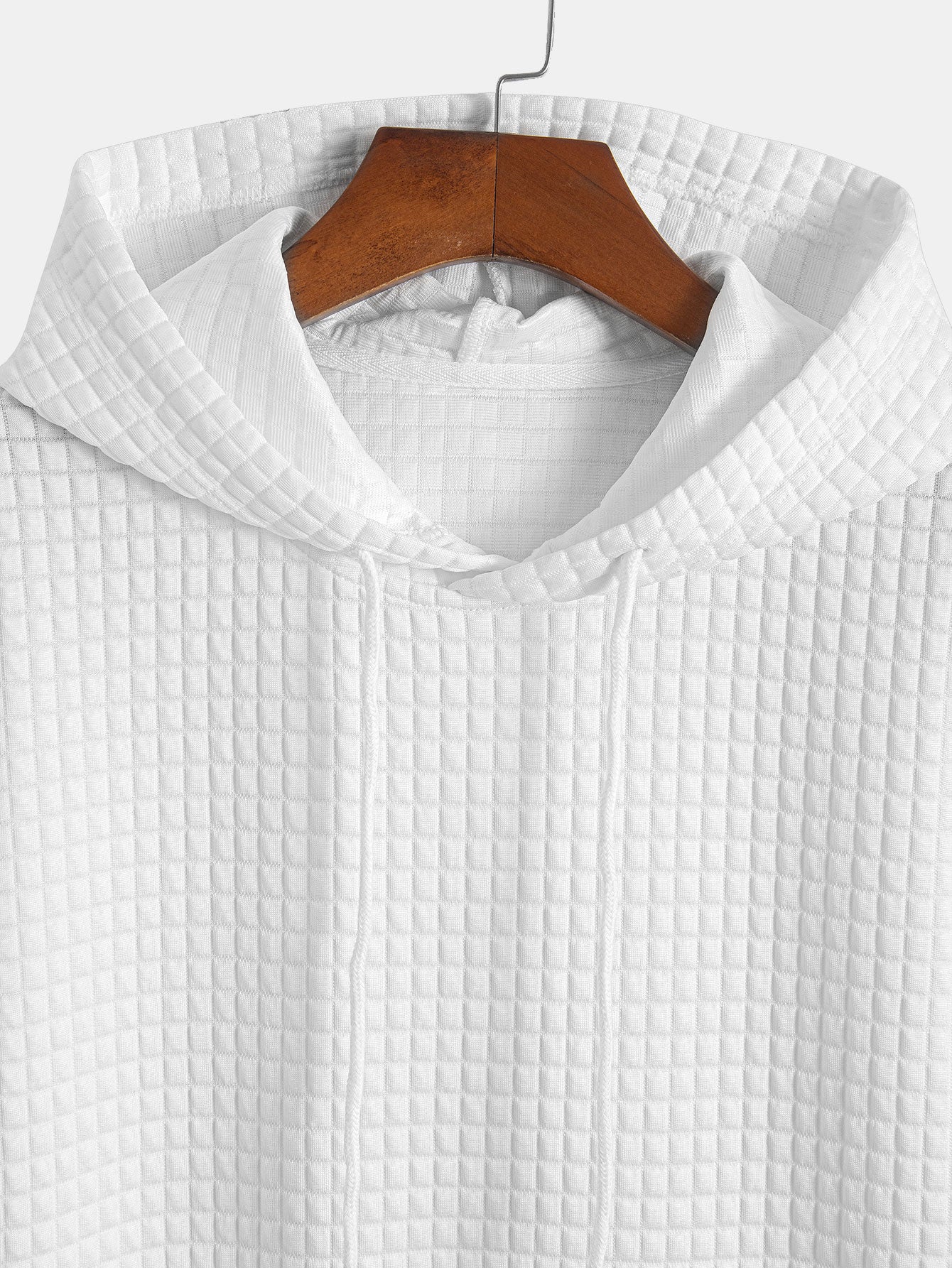 Ensemble t-shirt à capuche et short gaufré à poche kangourou