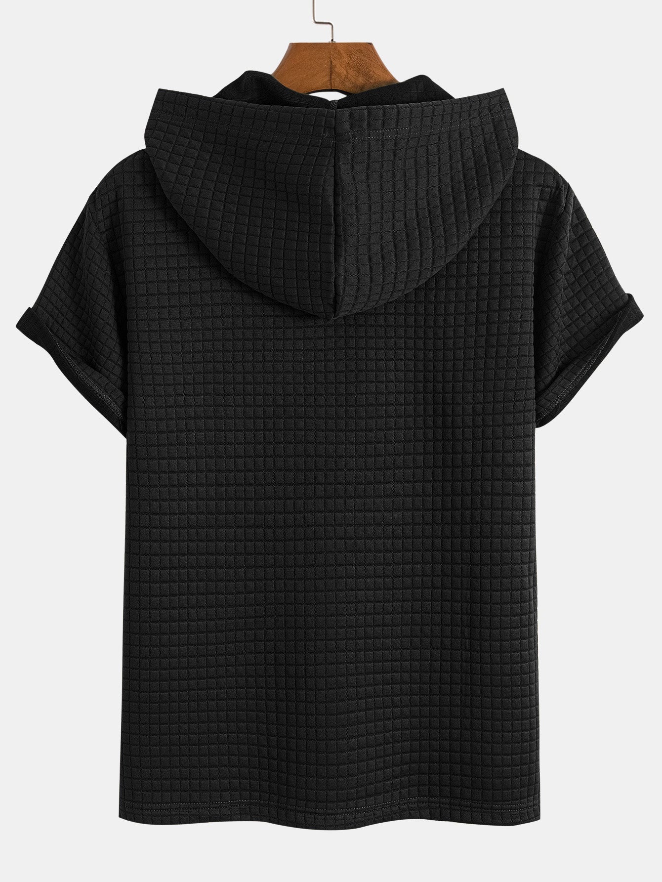 Ensemble t-shirt à capuche et short gaufré à poche kangourou