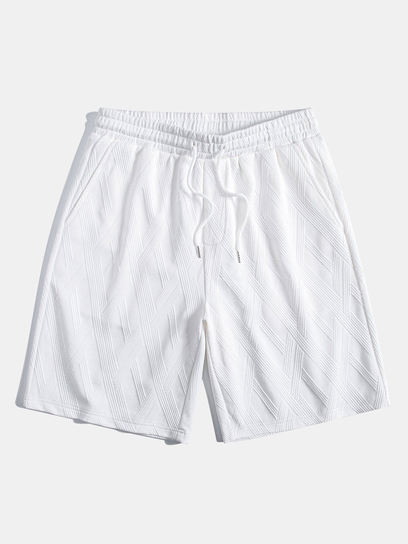 Ensemble t-shirt et short en jacquard diamant – Coupe décontractée pour homme