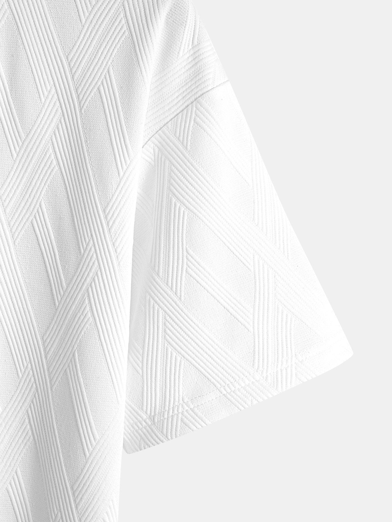 Ensemble t-shirt et short en jacquard diamant – Coupe décontractée pour homme