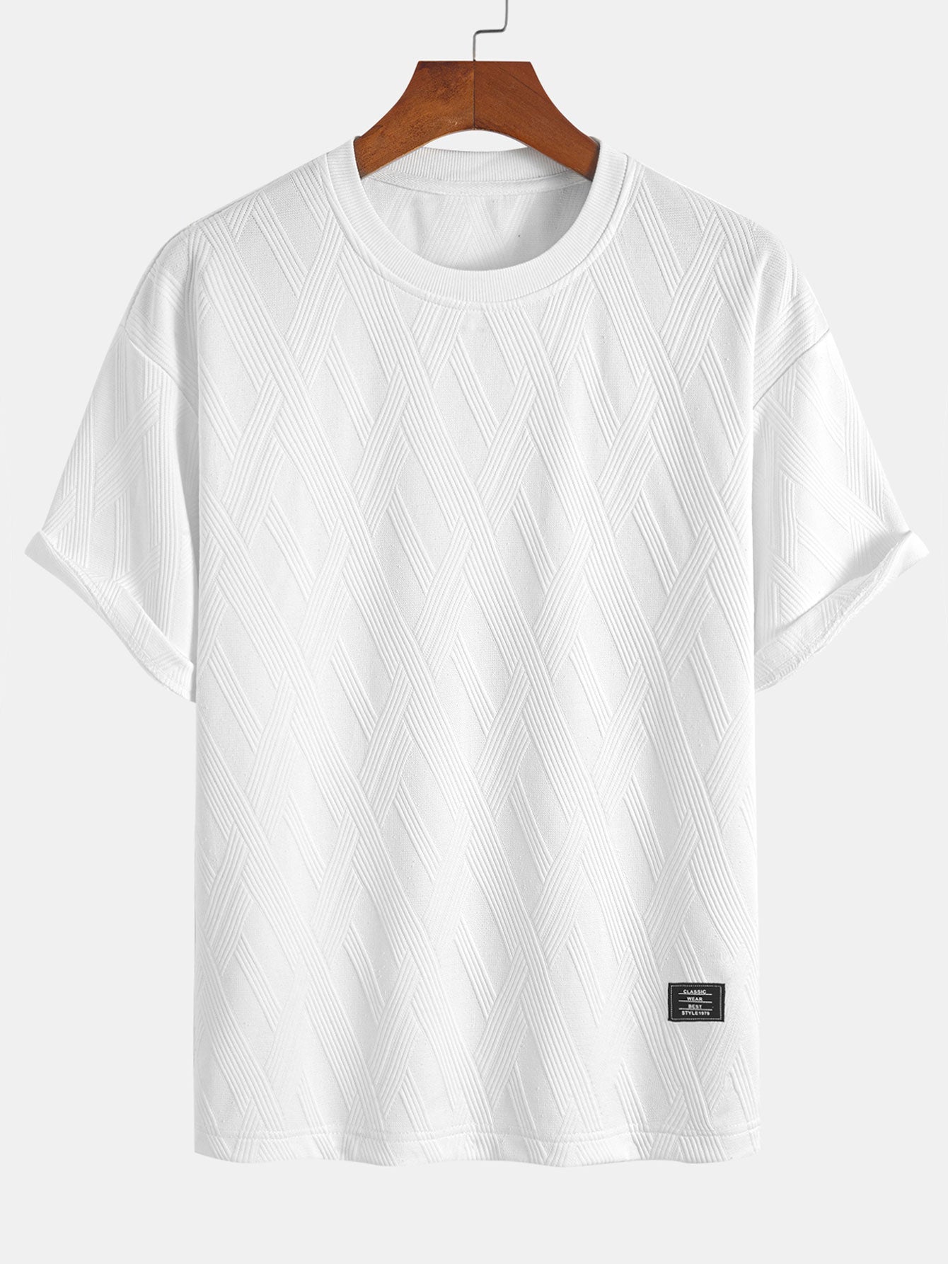 Ensemble t-shirt et short en jacquard diamant – Coupe décontractée pour homme