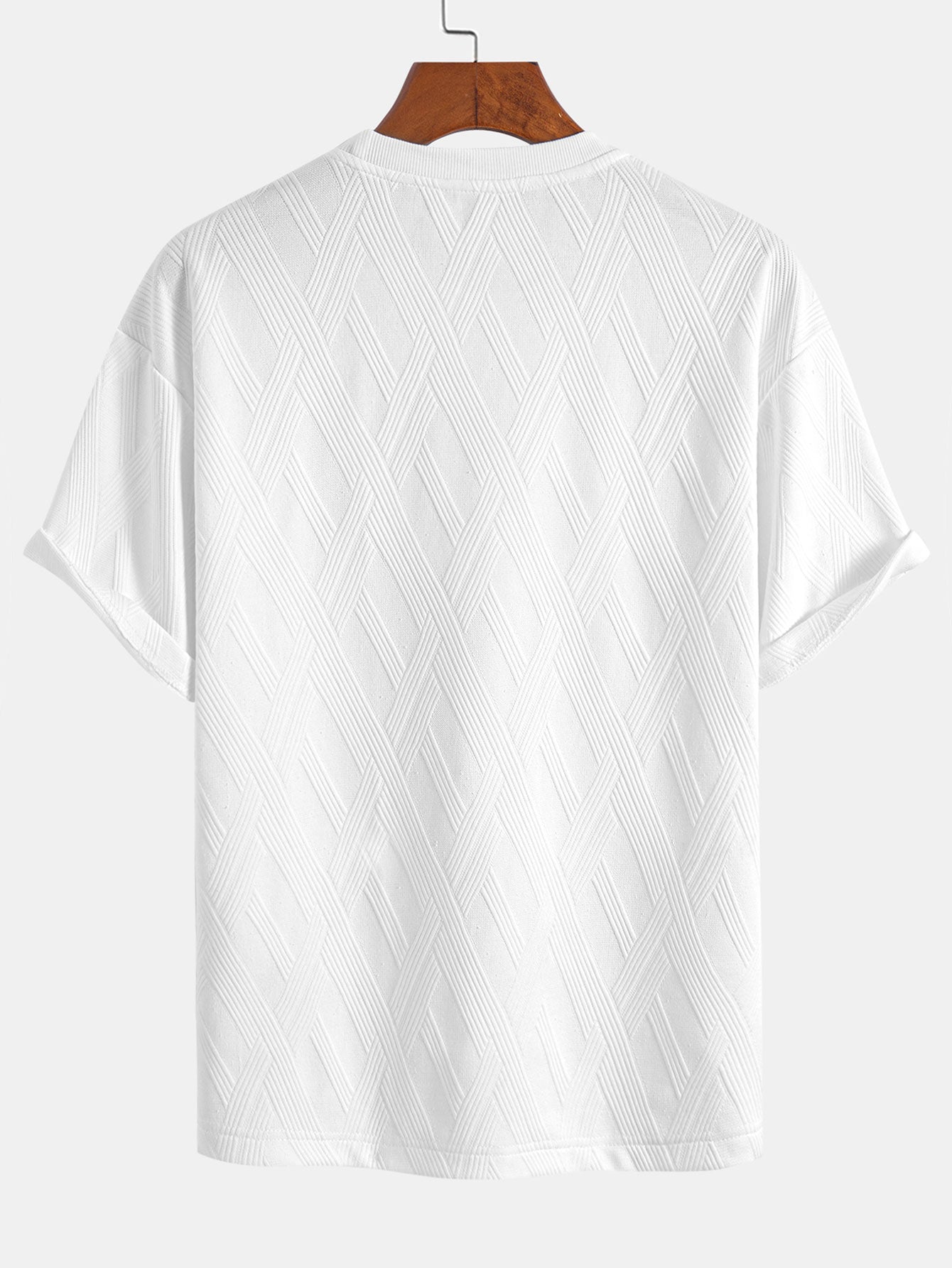 Ensemble t-shirt et short en jacquard diamant – Coupe décontractée pour homme