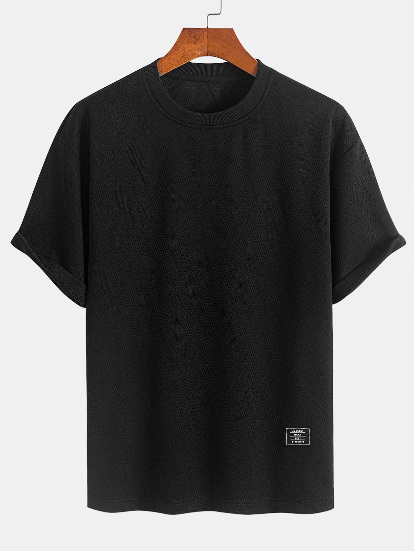 Ensemble t-shirt et short en jacquard diamant – Coupe décontractée pour homme