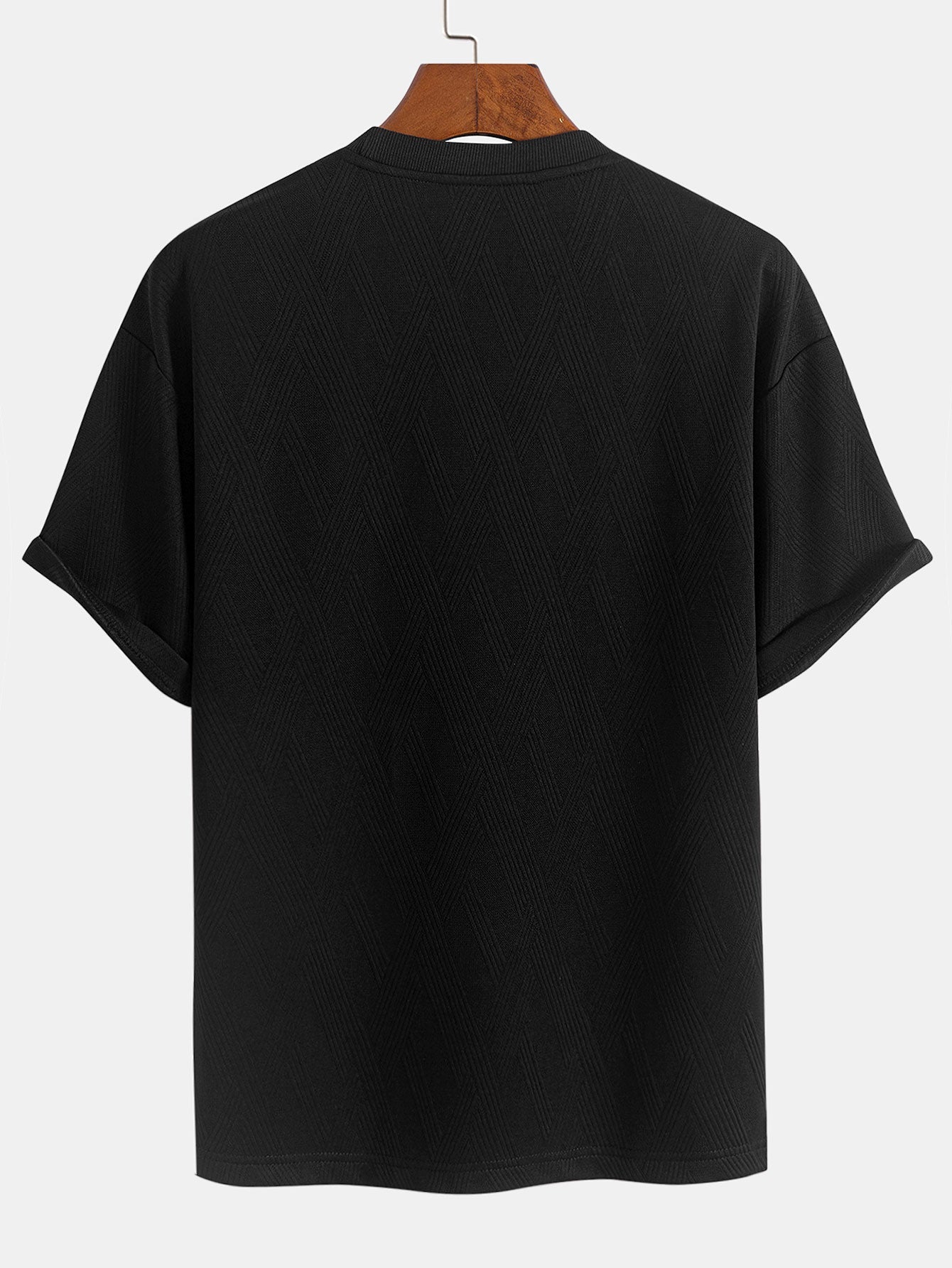 Ensemble t-shirt et short en jacquard diamant – Coupe décontractée pour homme